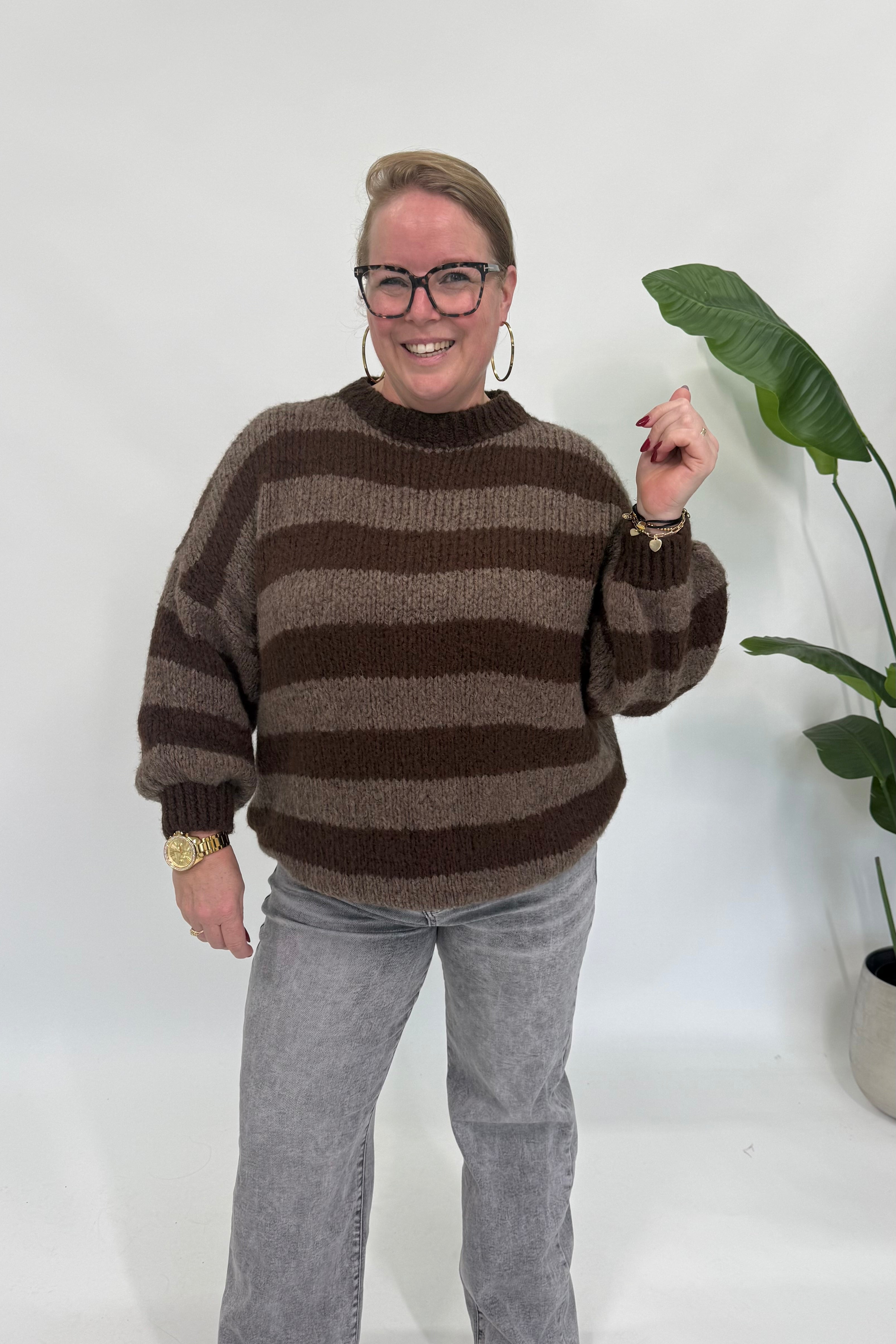 STREEP KNIT ESPRESSO/BRUIN