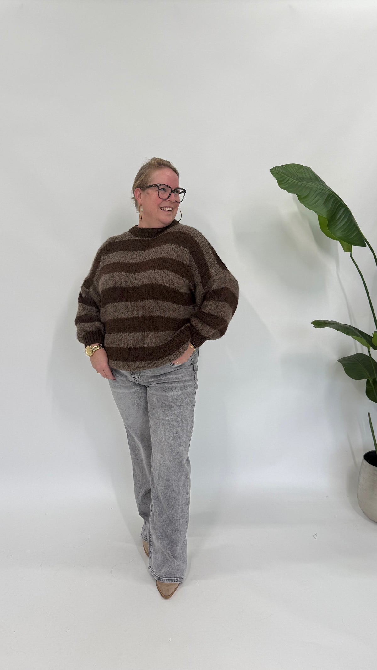 STREEP KNIT ESPRESSO/BRUIN