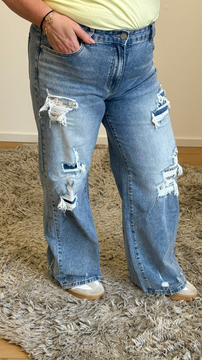 MONDAY JEANS WIDE LEG DENIM - PPSA6061-M