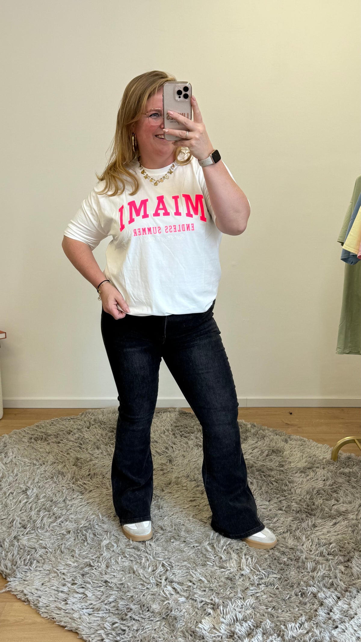 GOODIES JEANS FLARED ZWART GEWASSEN - DJ2682