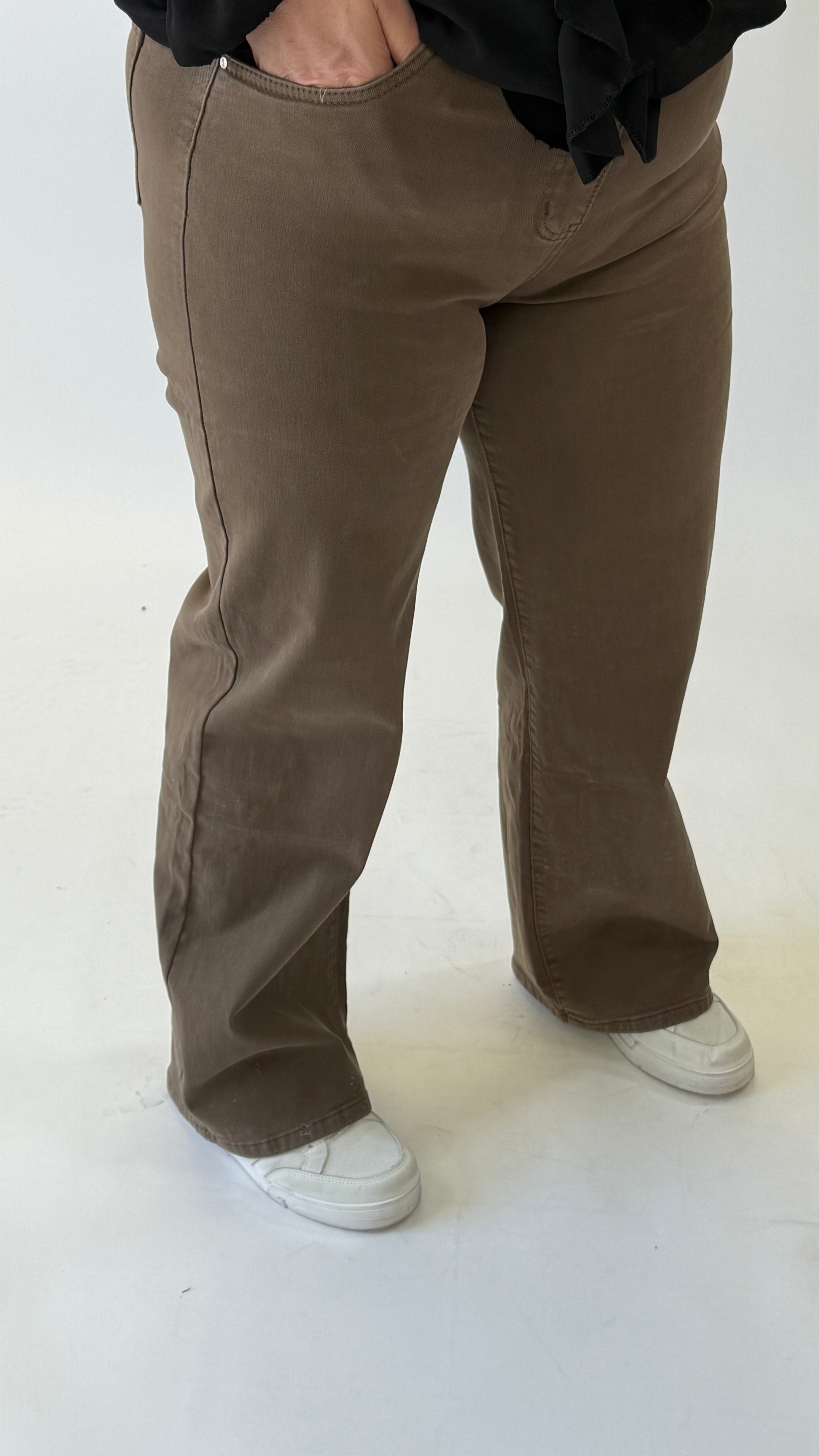 GOODIES DENIM CAMEL WIDE LEGG - DJ2598-7