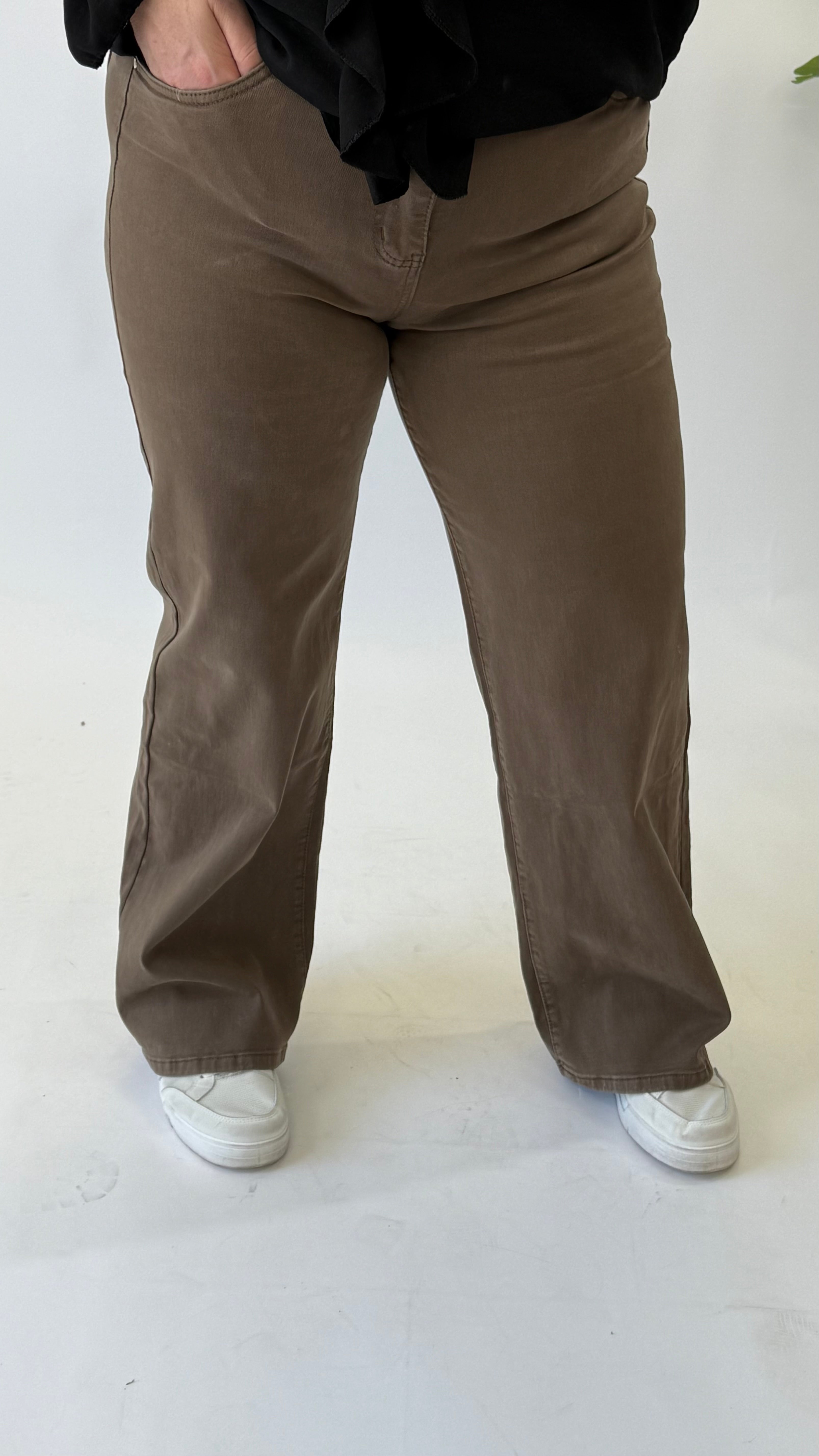 GOODIES DENIM CAMEL WIDE LEGG - DJ2598-7