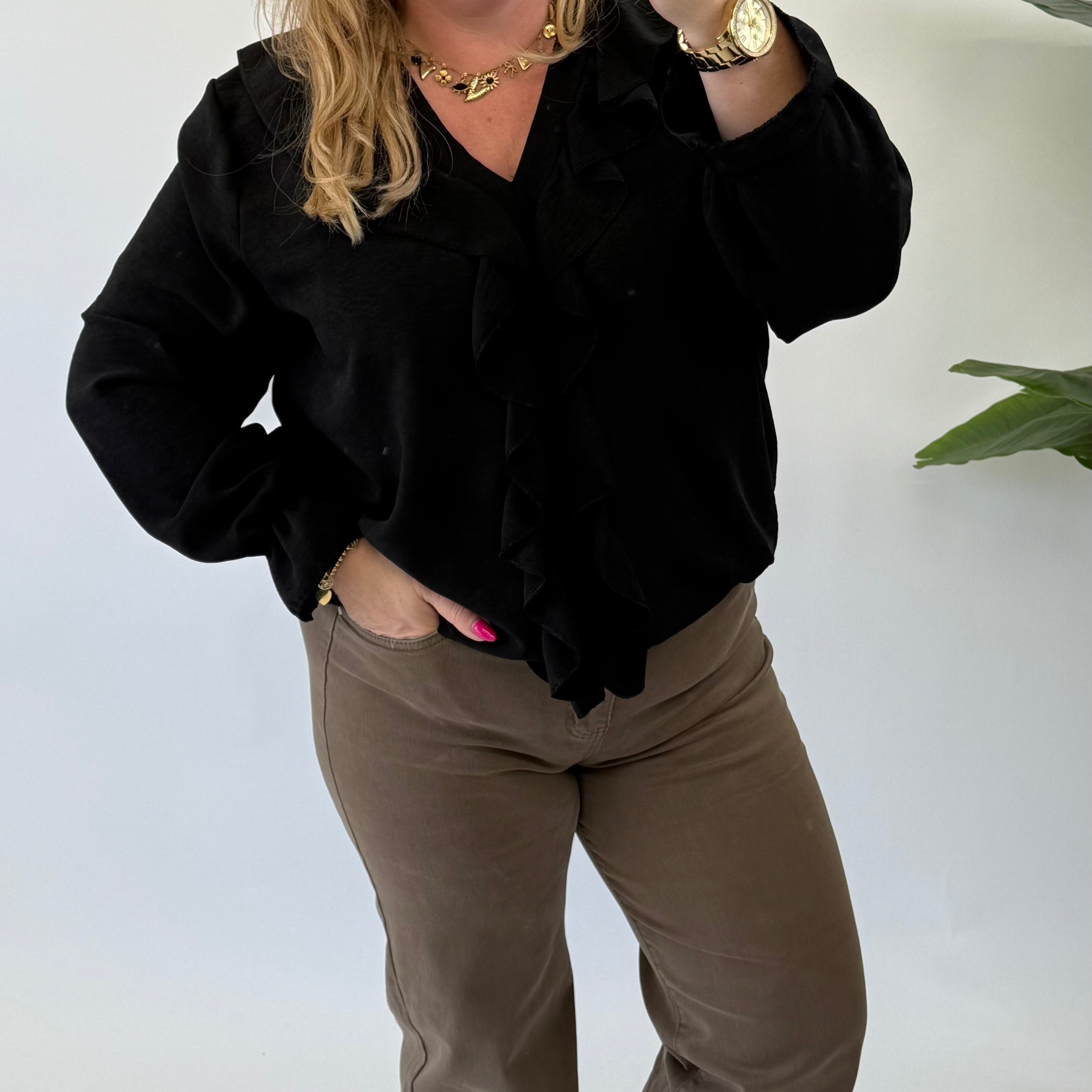 GOODIES DENIM CAMEL WIDE LEG - DJ2498-7