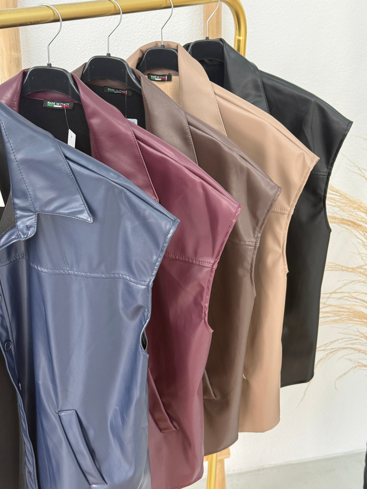 LEATHER LOOK GILET MARINE