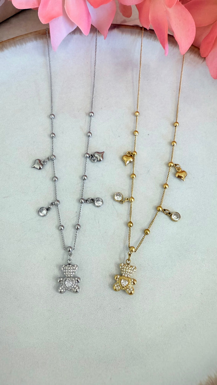 DIAMANT-HERZ-KETTE - GOLD