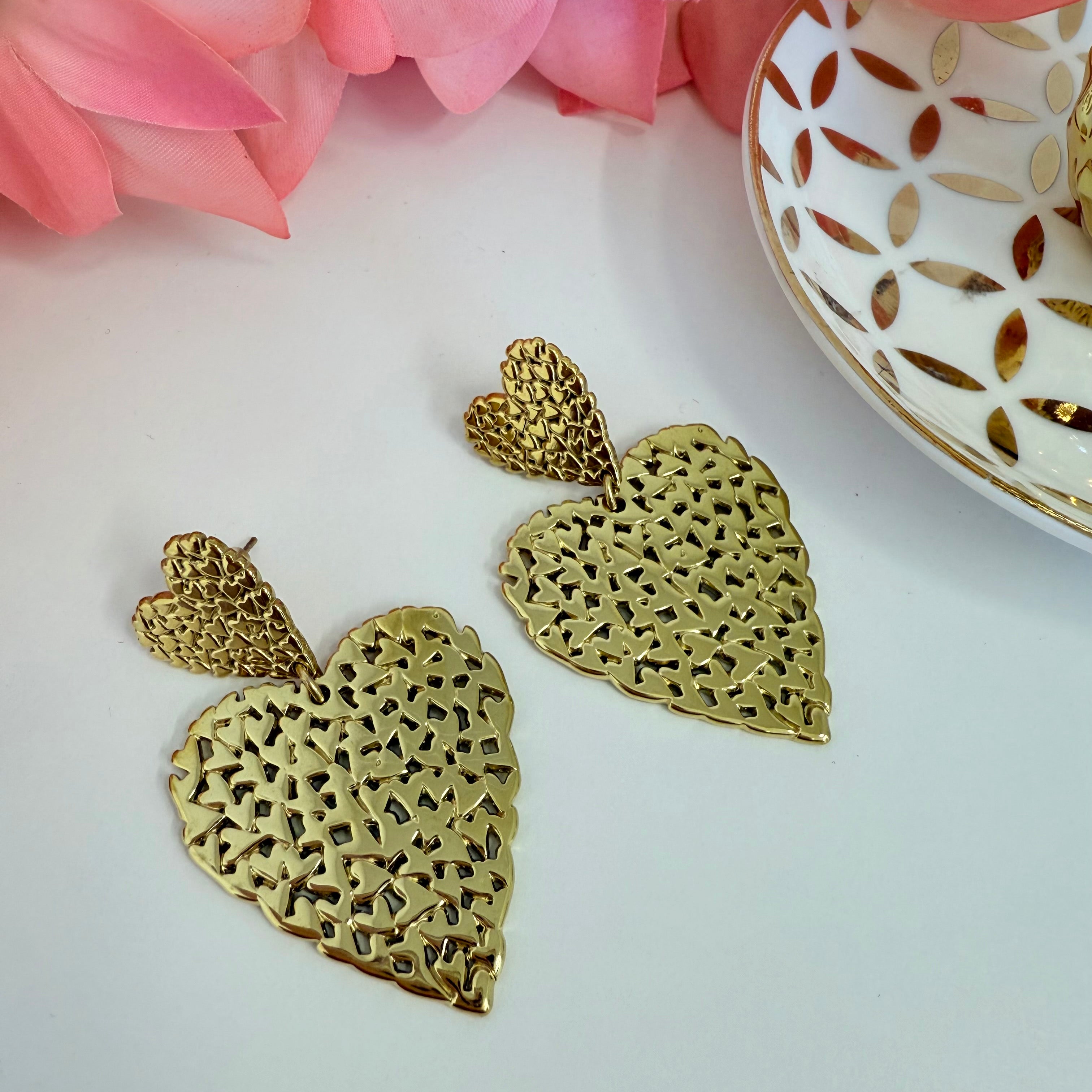 GOUDEN HART OORBELLEN - 020