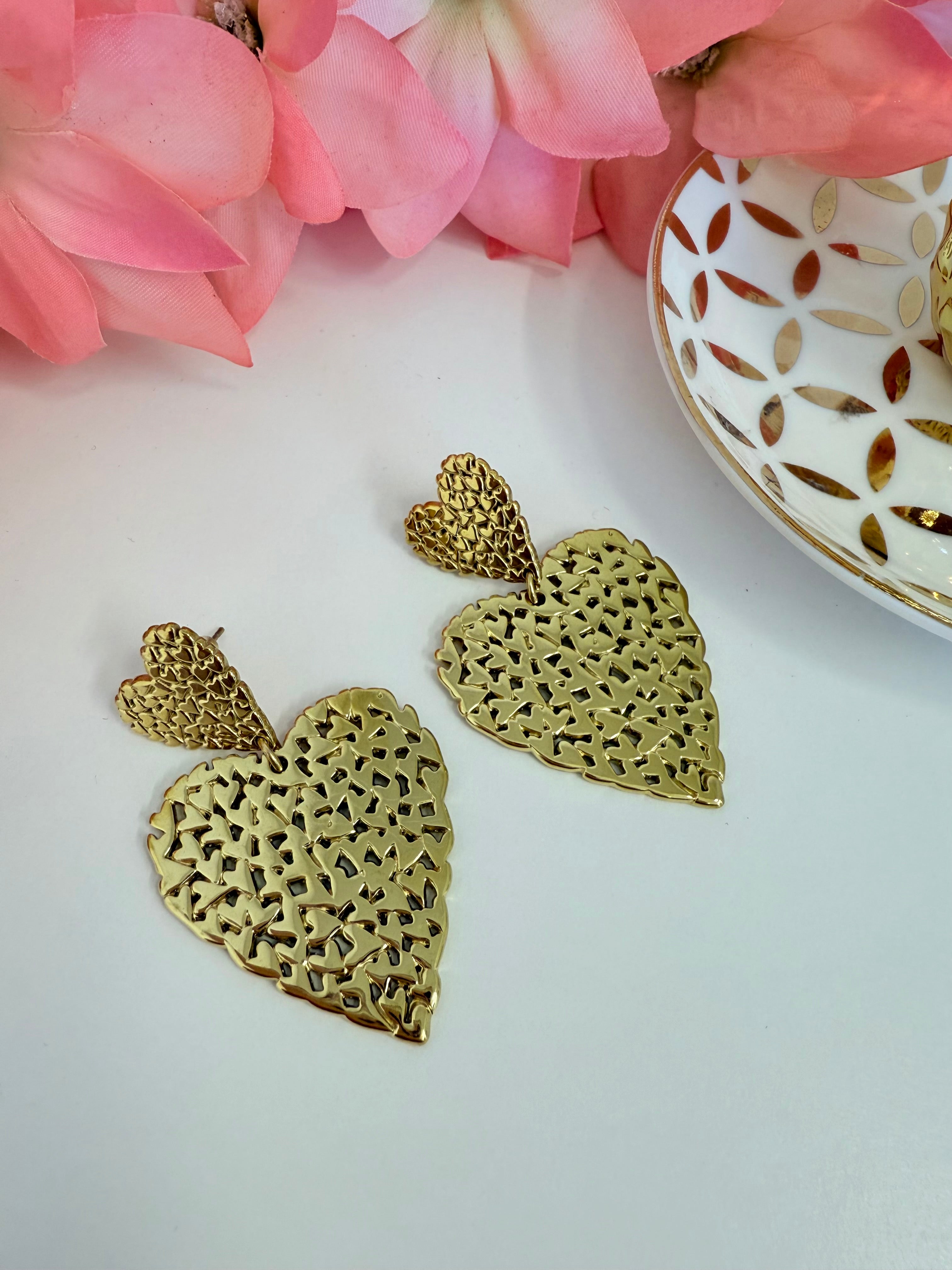 GOUDEN HART OORBELLEN - 020