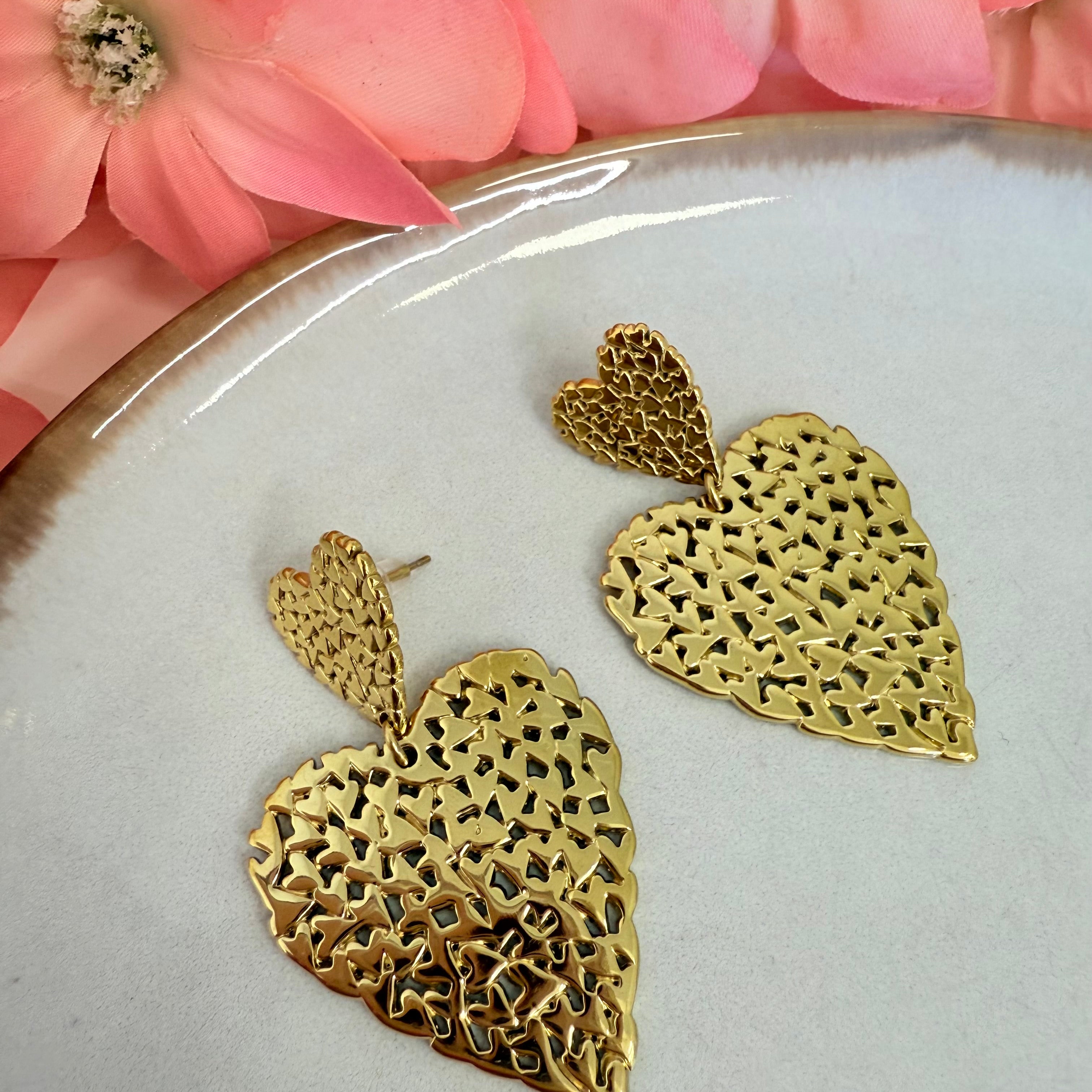 GOUDEN HART OORBELLEN - 020