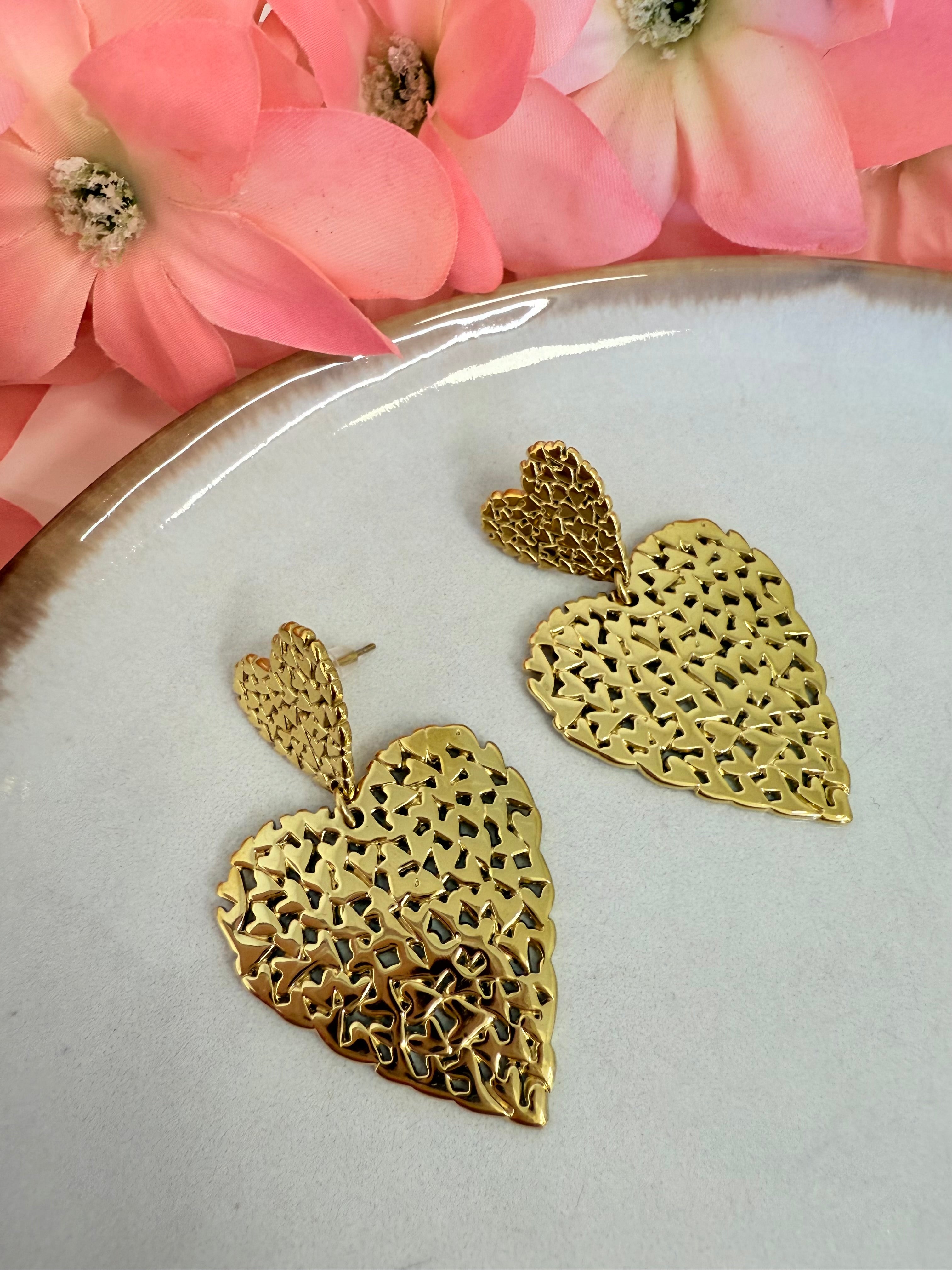 GOUDEN HART OORBELLEN - 020