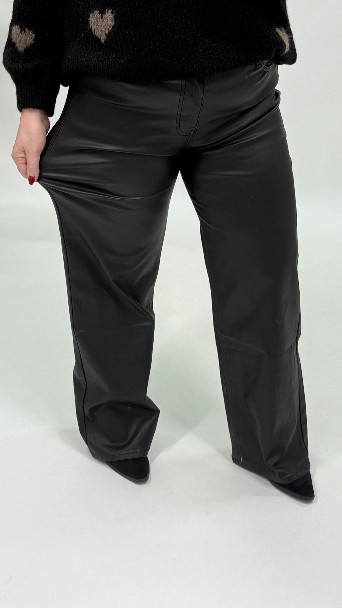 GOODIES WIDE LEG LEATHER LOOK