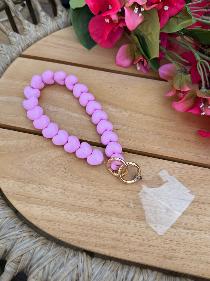 TELEFOON KOORD PINK HEART - JE18225