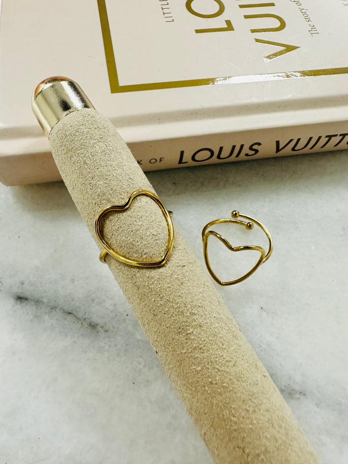 SMALL HEART RING - GOUD