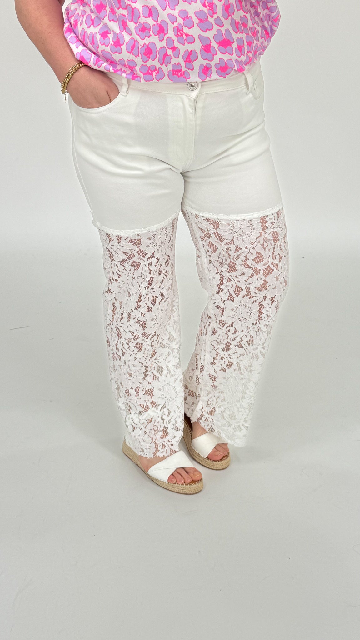 B.S. JEANS WIT - S5094