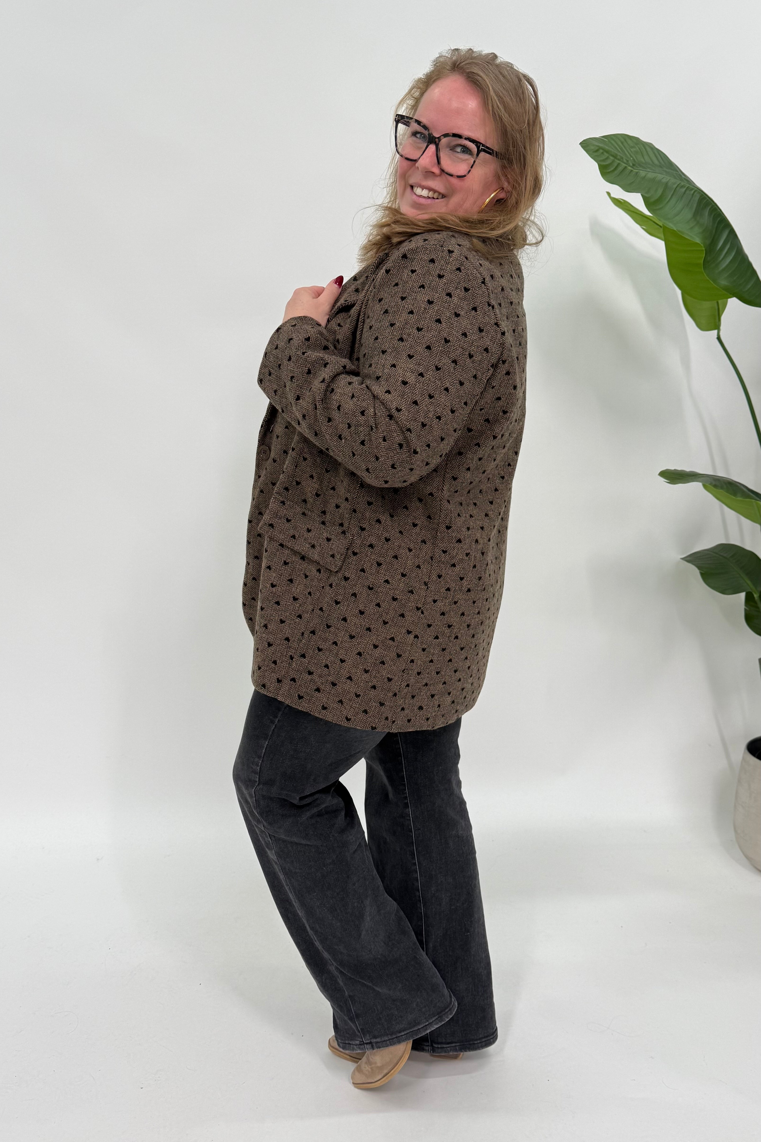 HARTJES VISGRAAT BLAZER ESPRESSO