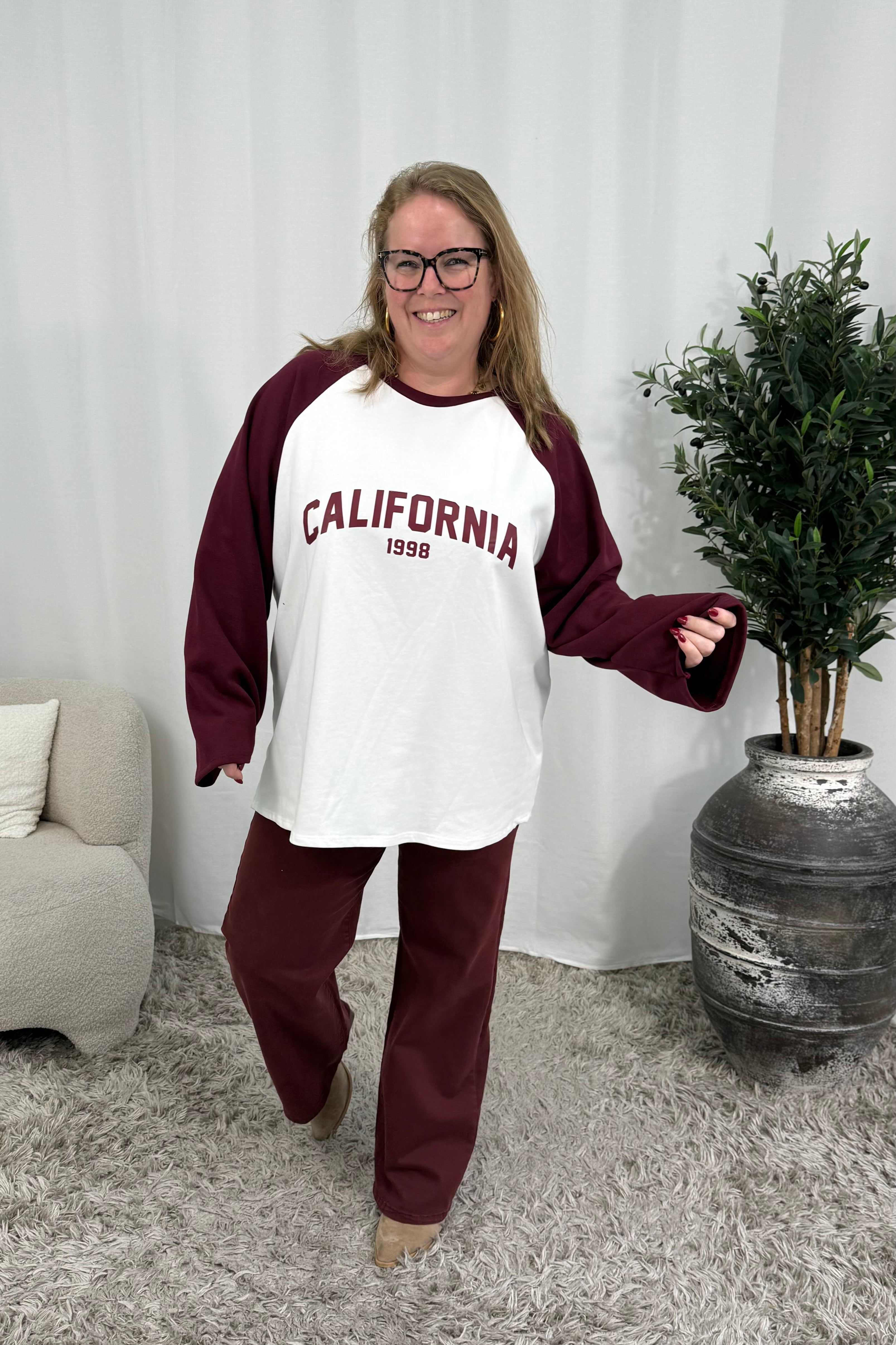CALIFORNIA BASEBALL SWEATER BURGUNDY