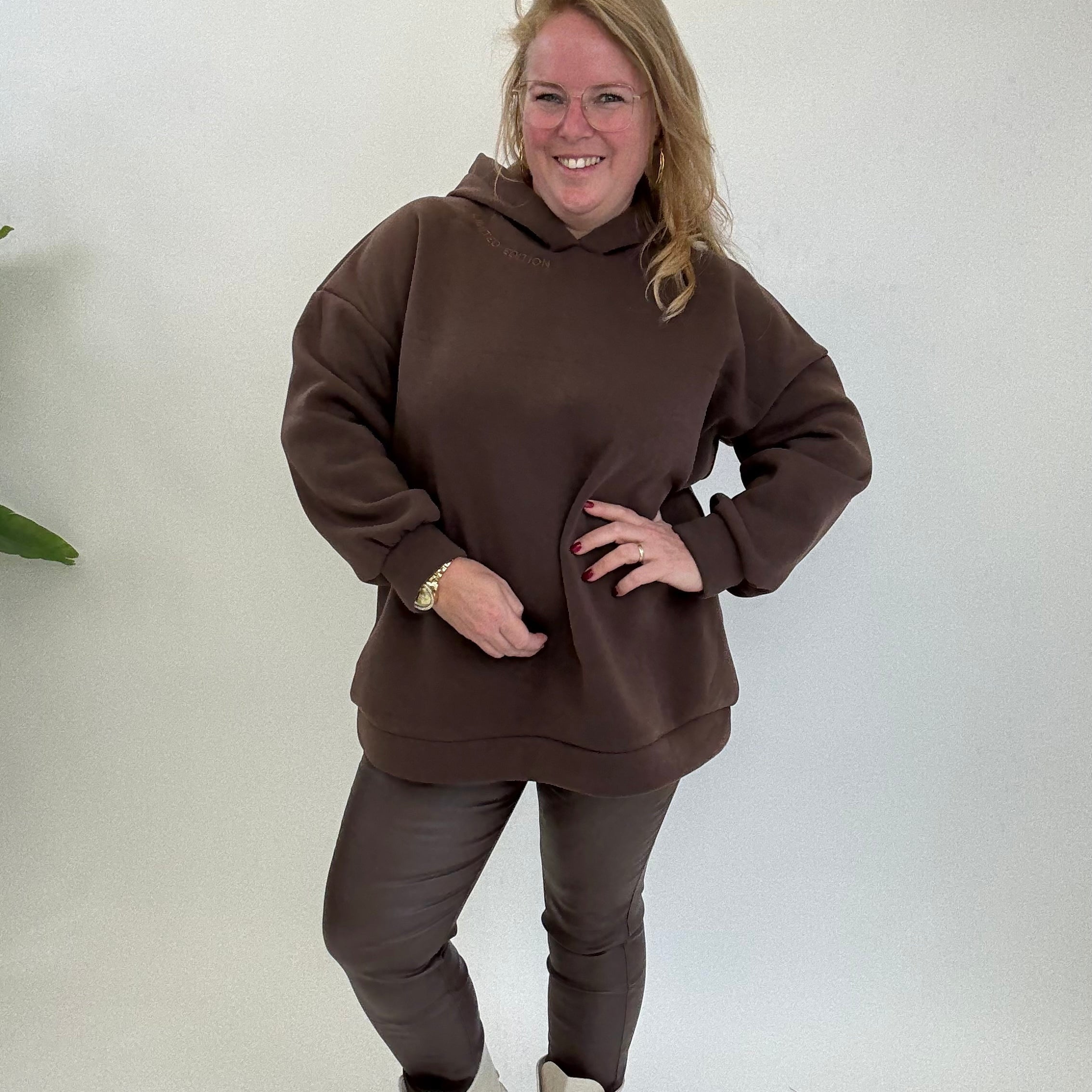 LEATHER LOOK GOODIES CHOCO SKINNY - DJ290-22