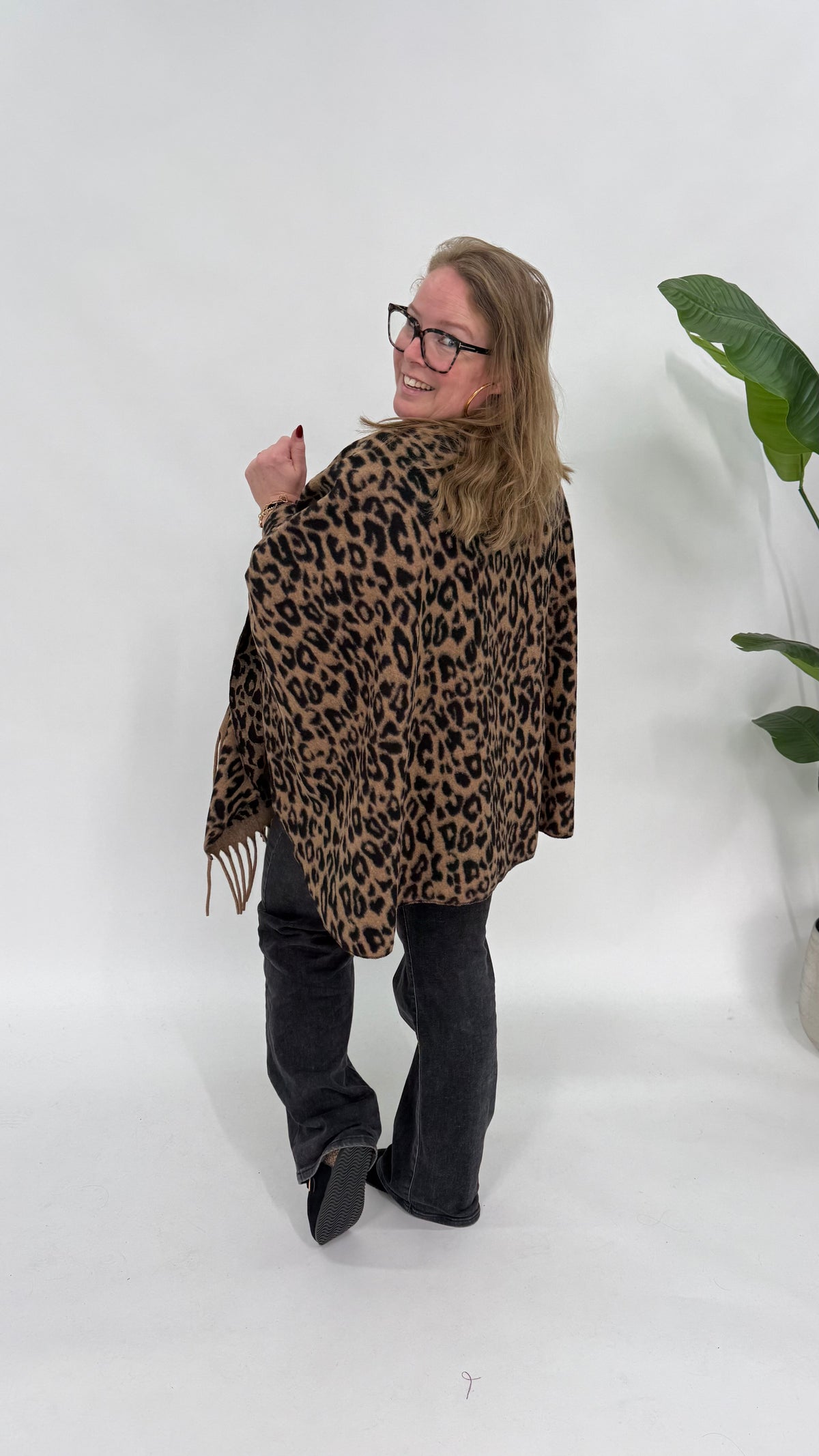 PANTER PONCHO ZWART/BRUIN