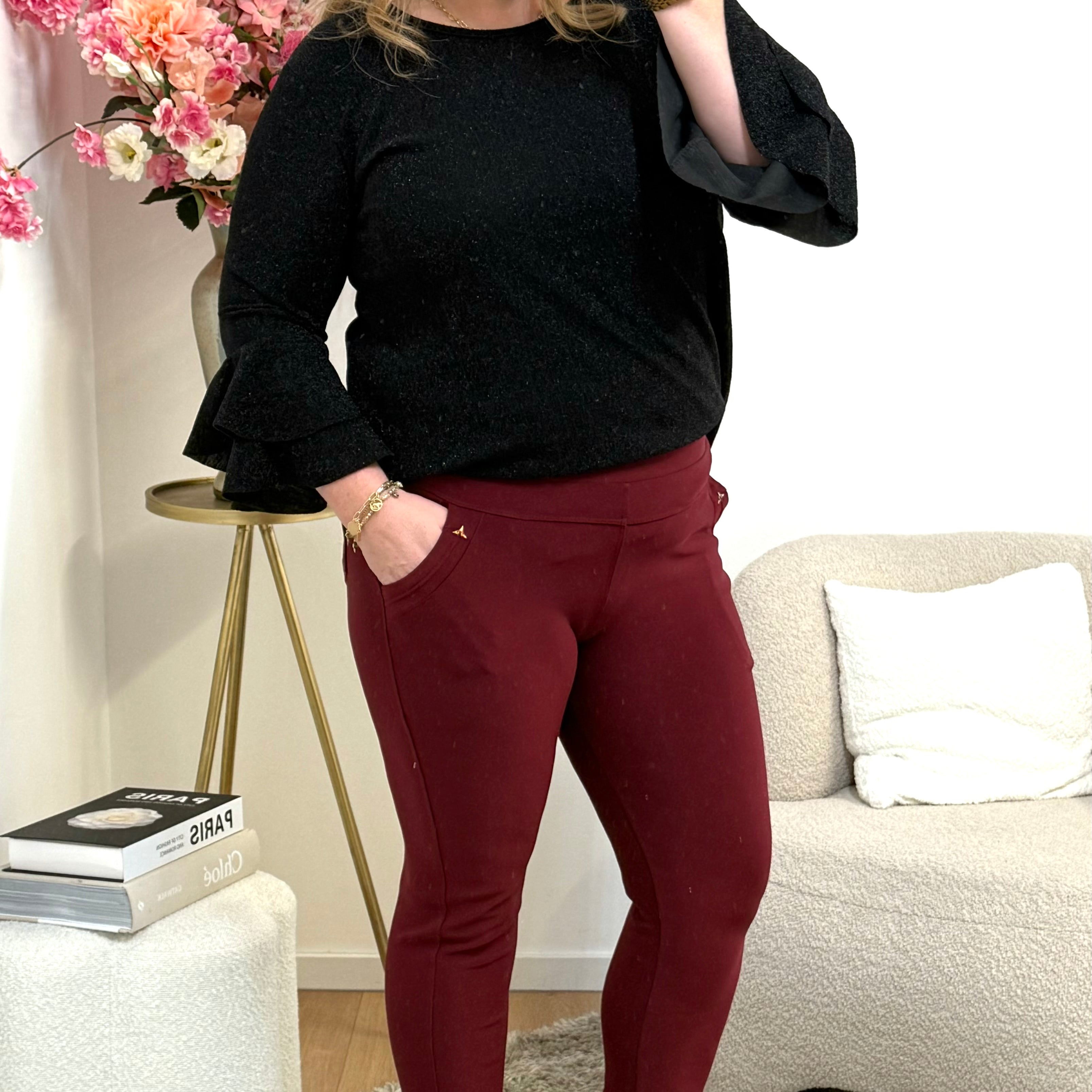 LADY TRAVEL TROUSER - BORDEAUX