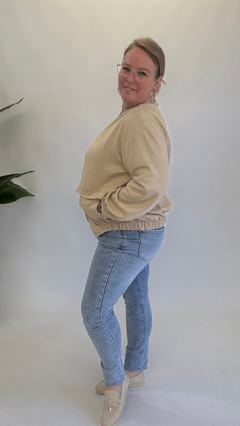 BO DENIM WESTE (38 BIS 50) - SCHWARZ