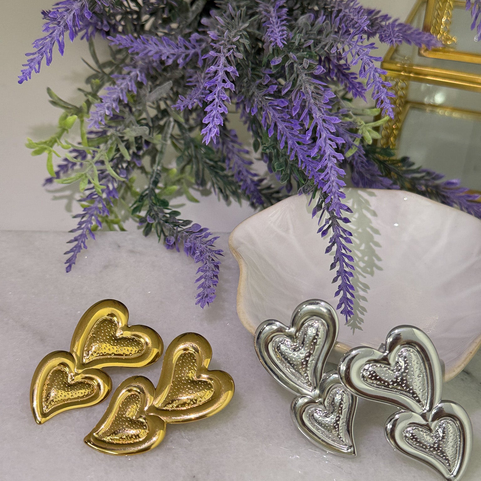 DUBBEL HART OORBELLEN - 050