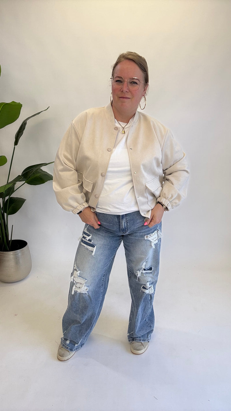 BO DENIM WESTE (38 BIS 50) - SCHWARZ