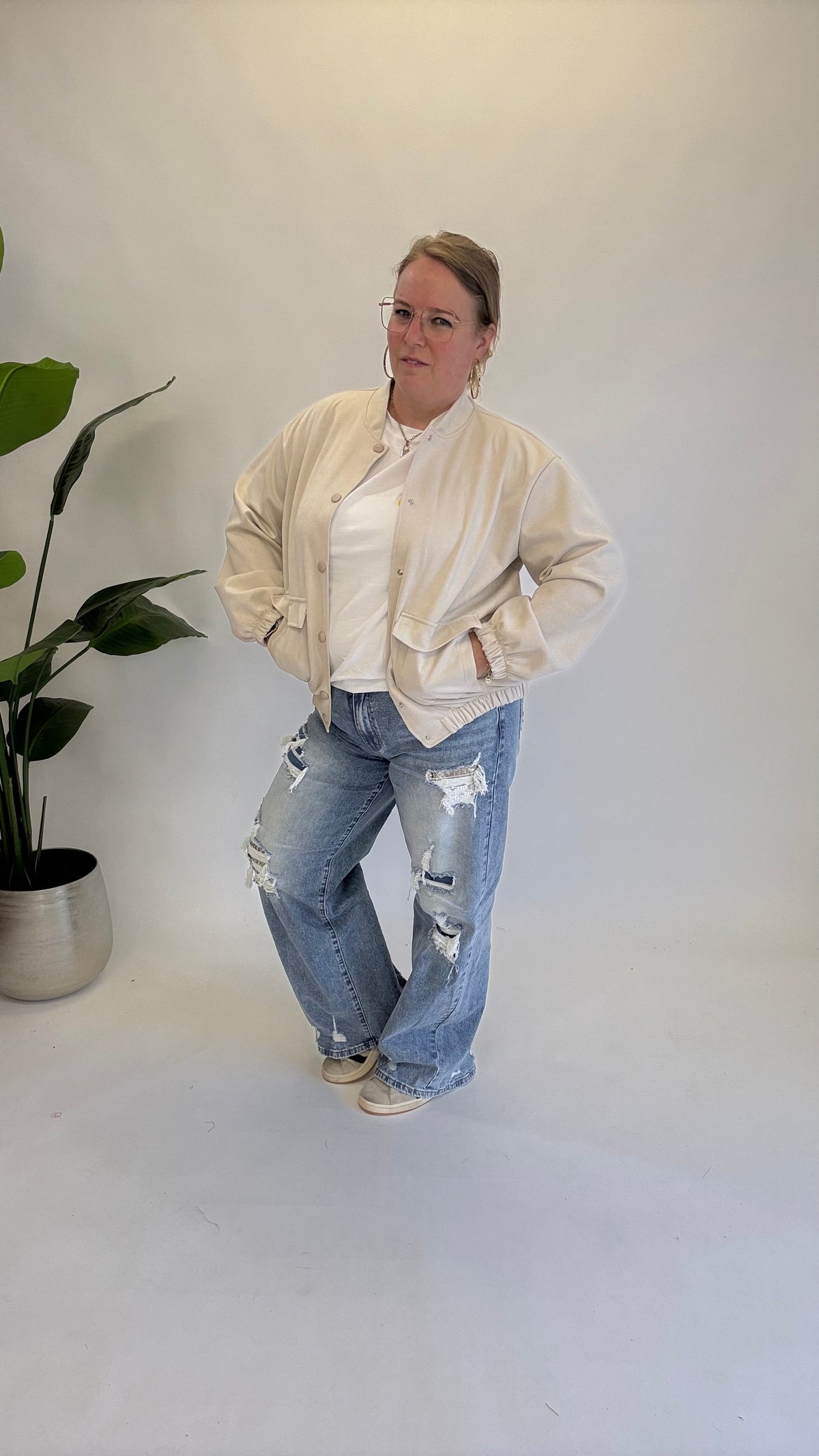 BO DENIM WESTE (38 BIS 50) - SCHWARZ