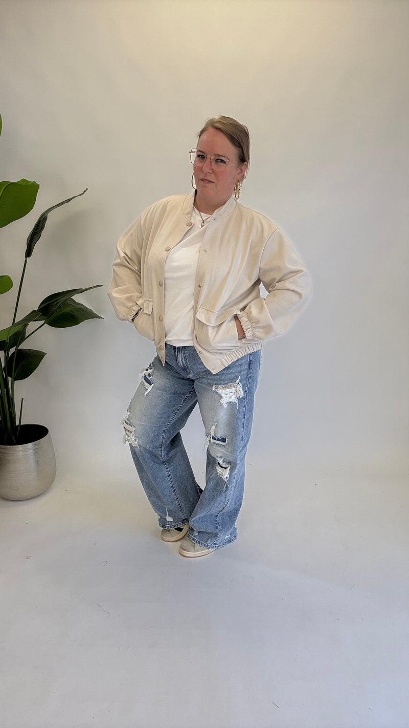 BO DENIM WESTE (38 BIS 50) - SCHWARZ