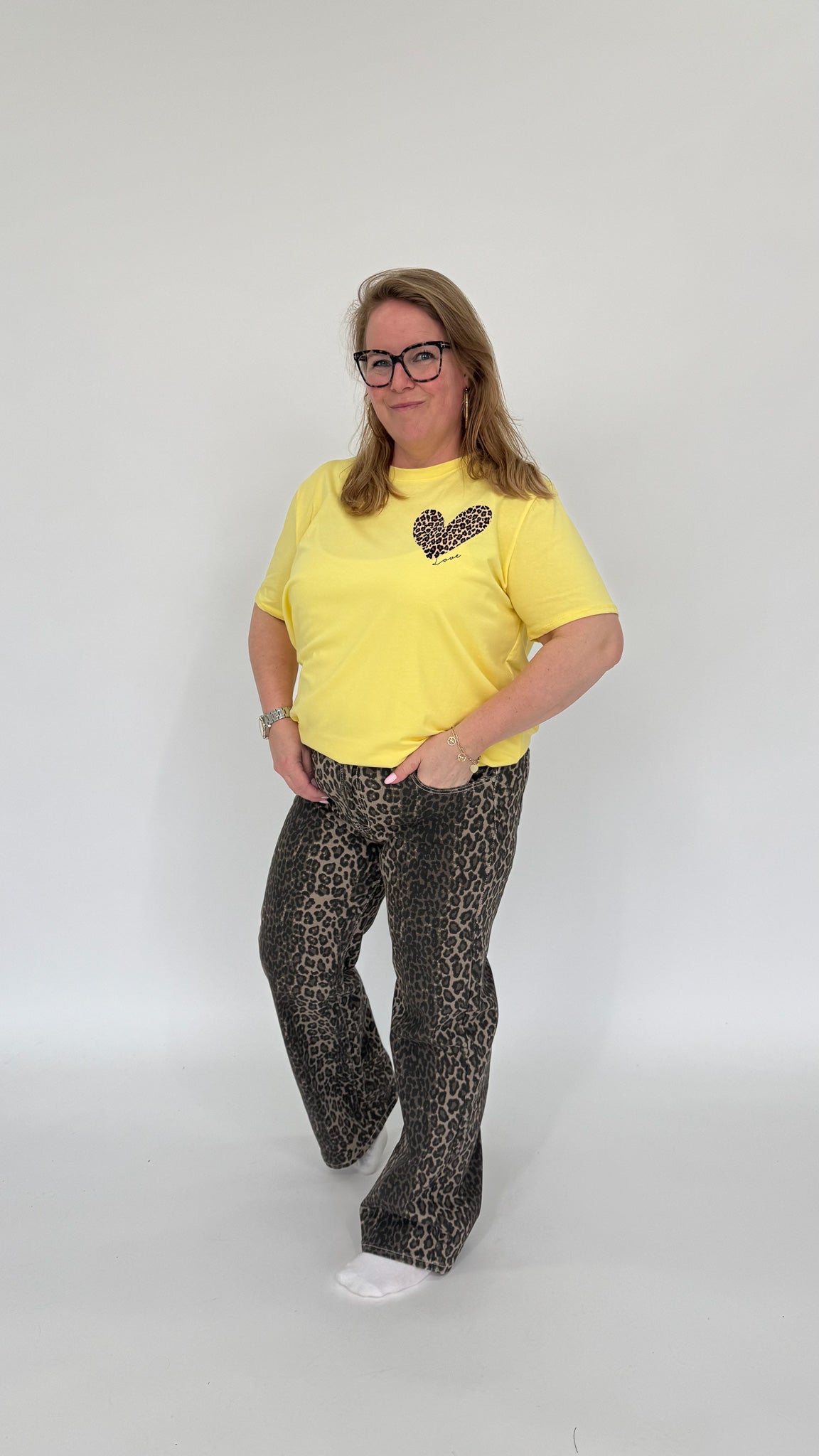 AMOUR T-SHIRT MET PANTER HART - 2000