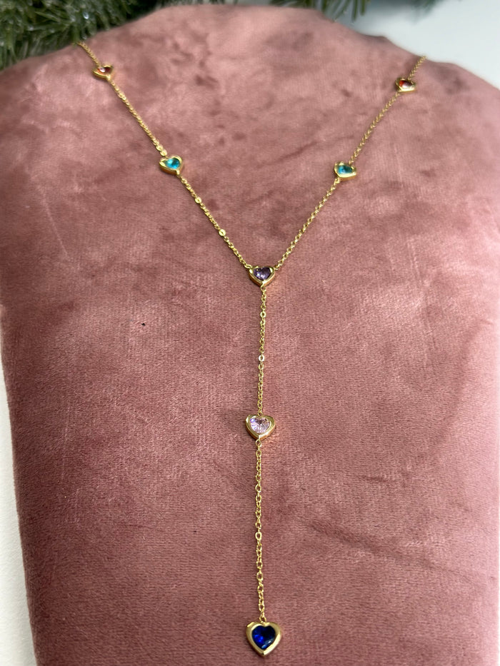 COLOR HEART KETTING - GOUD