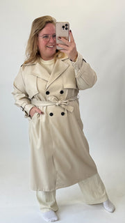 LEATHER LOOK TRENCHCOAT