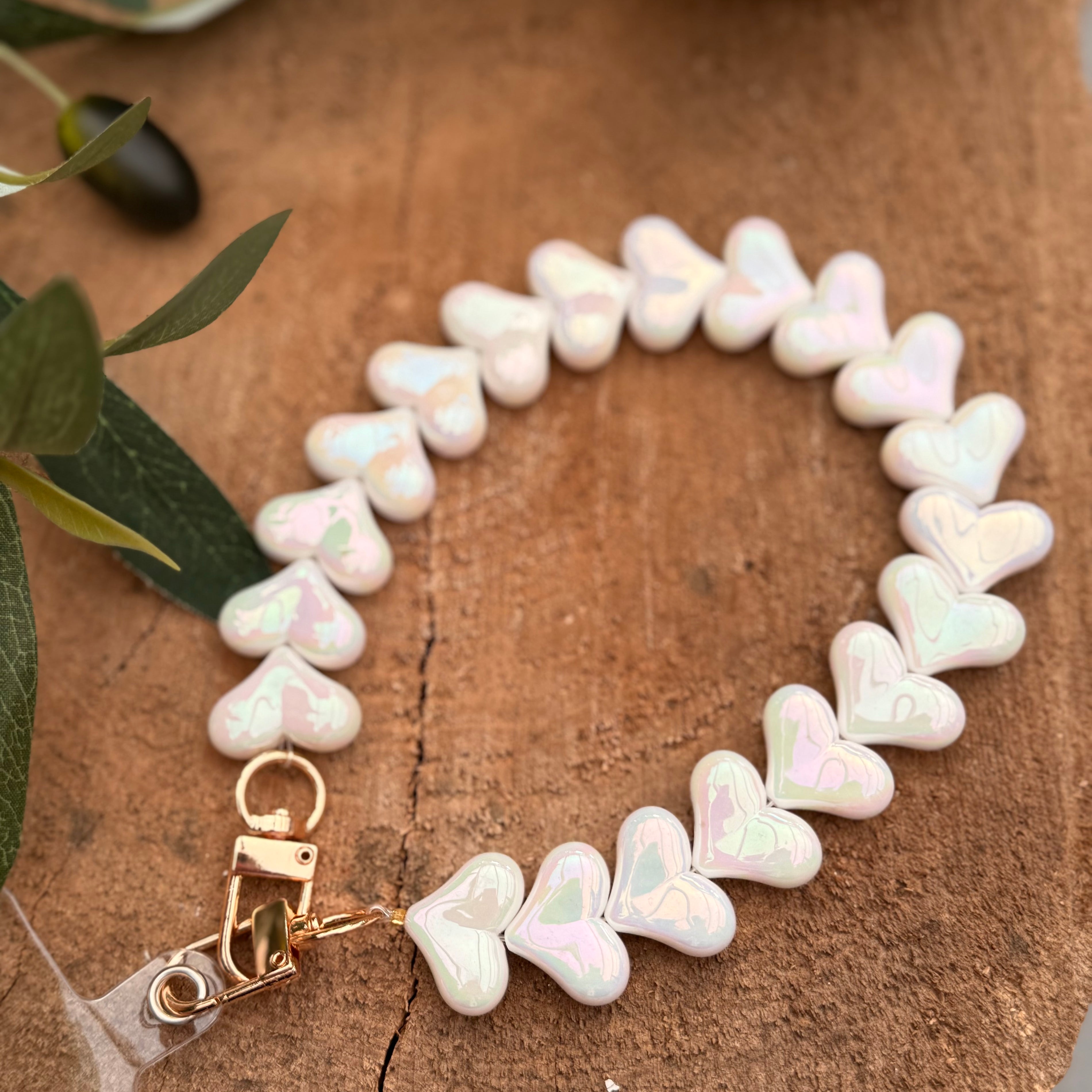 TELEFOON KOORD HARTJES PARELMOER - 0872