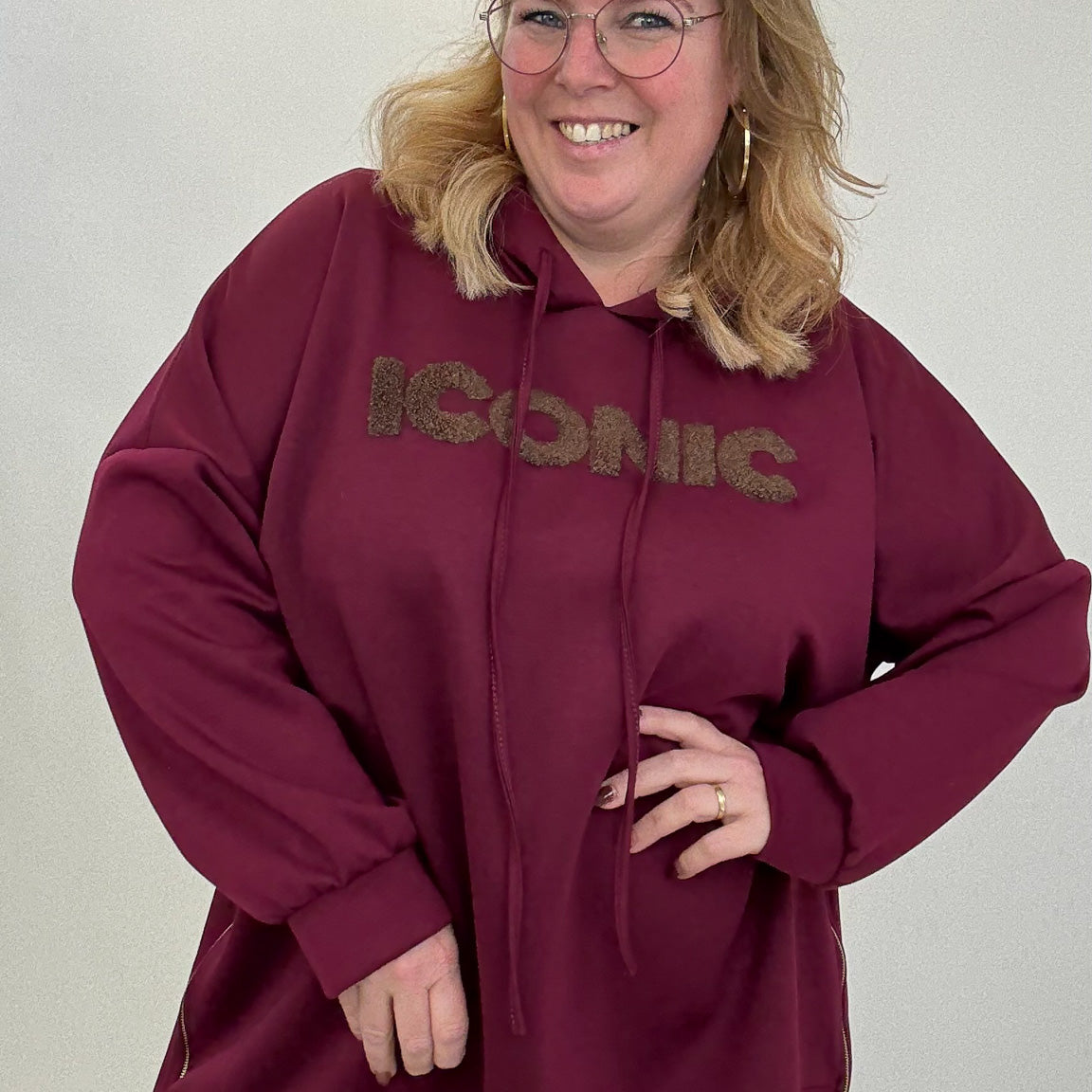 ICONIC HOODIE MET RITS - 1806