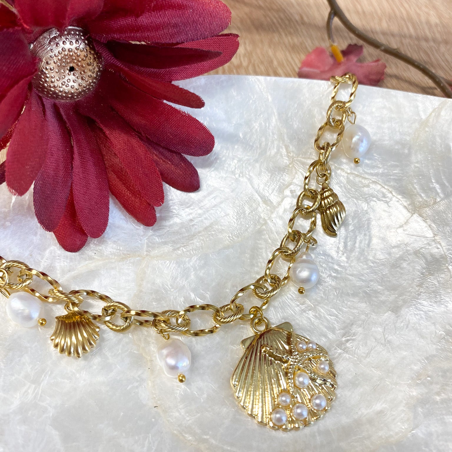 PEARL EN SHELL KETTING - 078