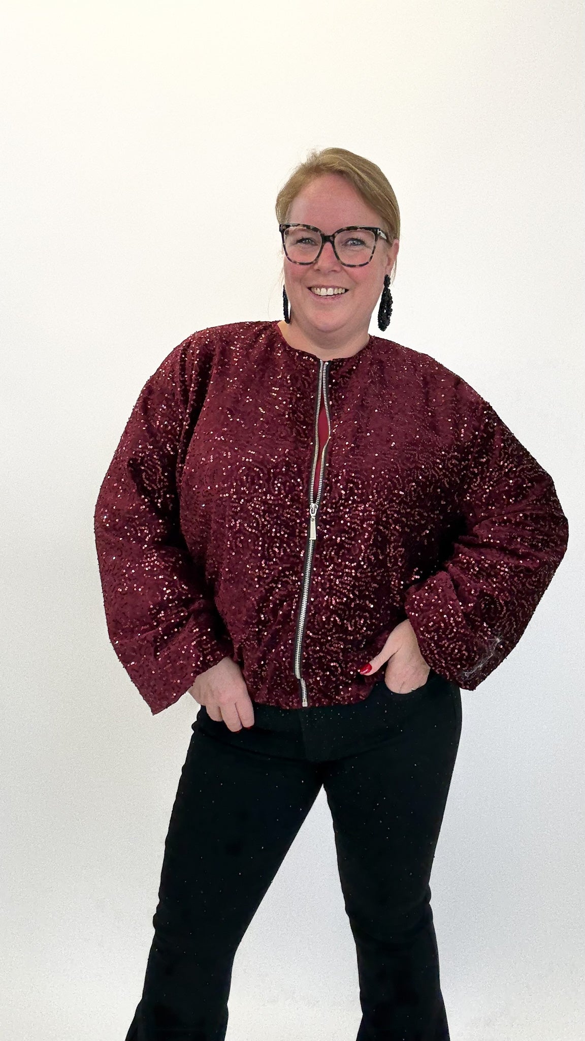 BO DENIM WESTE (38 BIS 50) - SCHWARZ