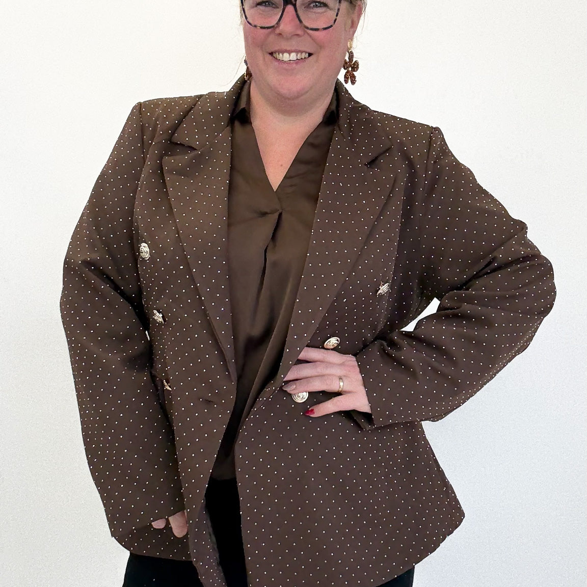 DOUBLE BREASTED DIAMOND BLAZER - 1818