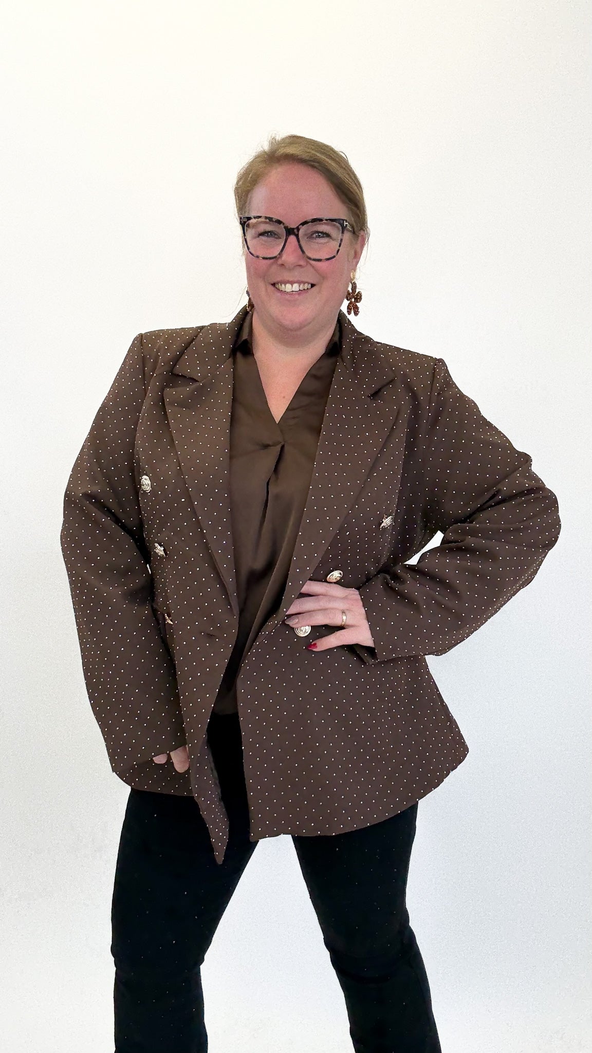 DOUBLE BREASTED DIAMOND BLAZER - 1818