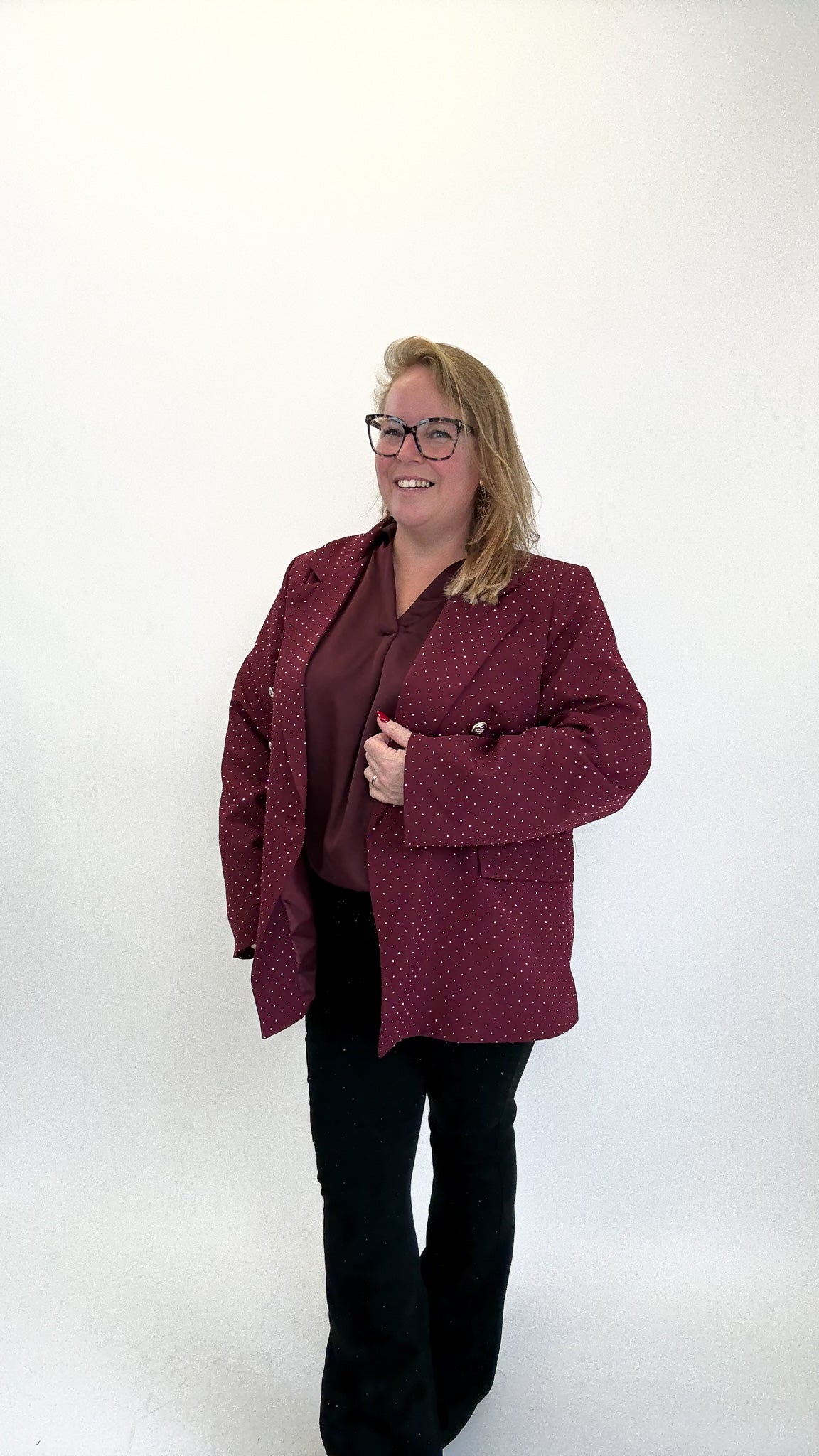 DOUBLE BREASTED DIAMOND BLAZER - 1818