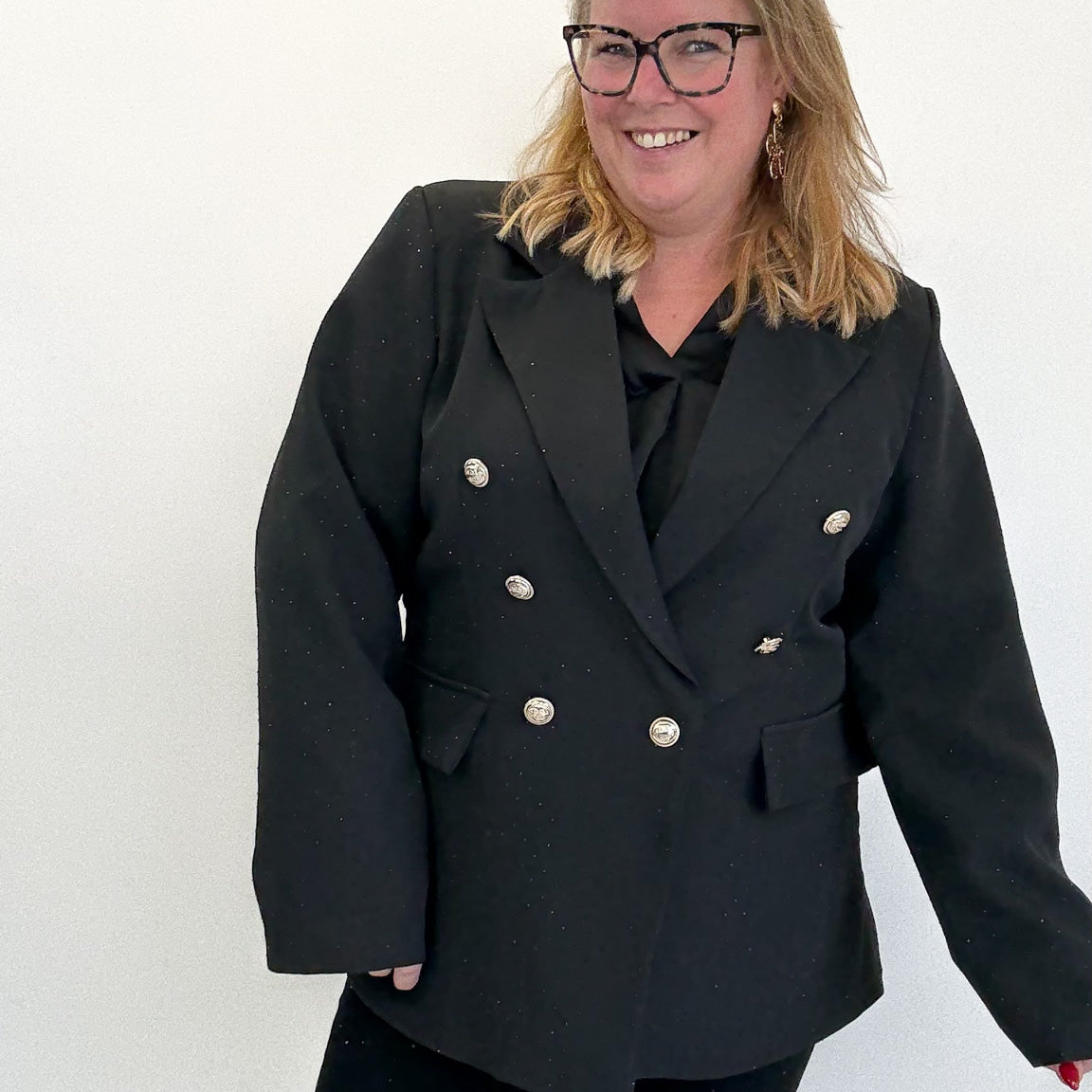 DOUBLE BREASTED DIAMOND BLAZER - 1818