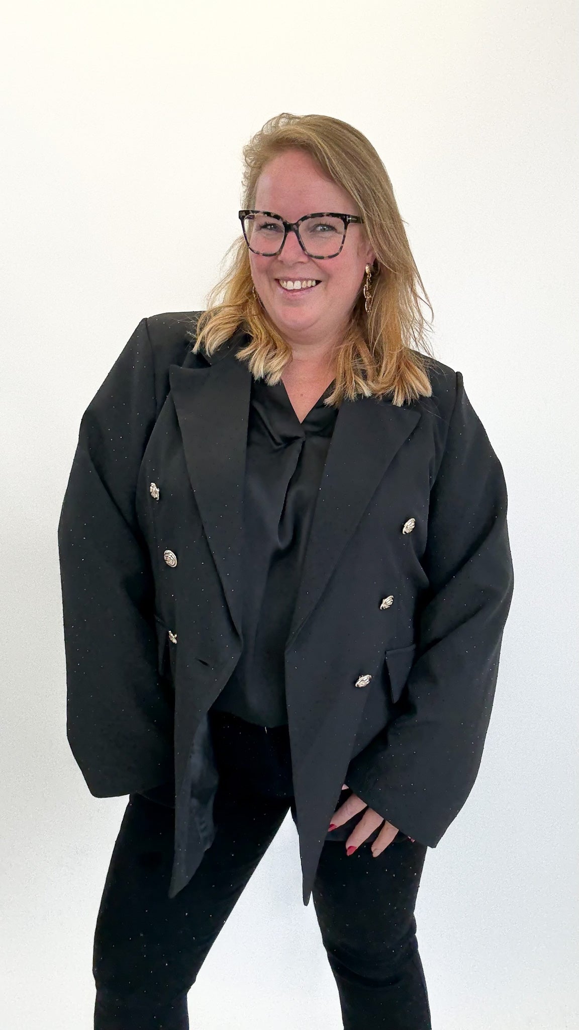 DOUBLE BREASTED DIAMOND BLAZER - 1818