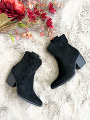 SUEDE COWBOY LAARS - ZWART