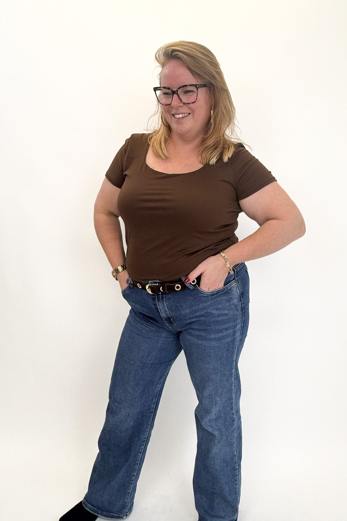 BASIC LINNIES TOP CHOCO