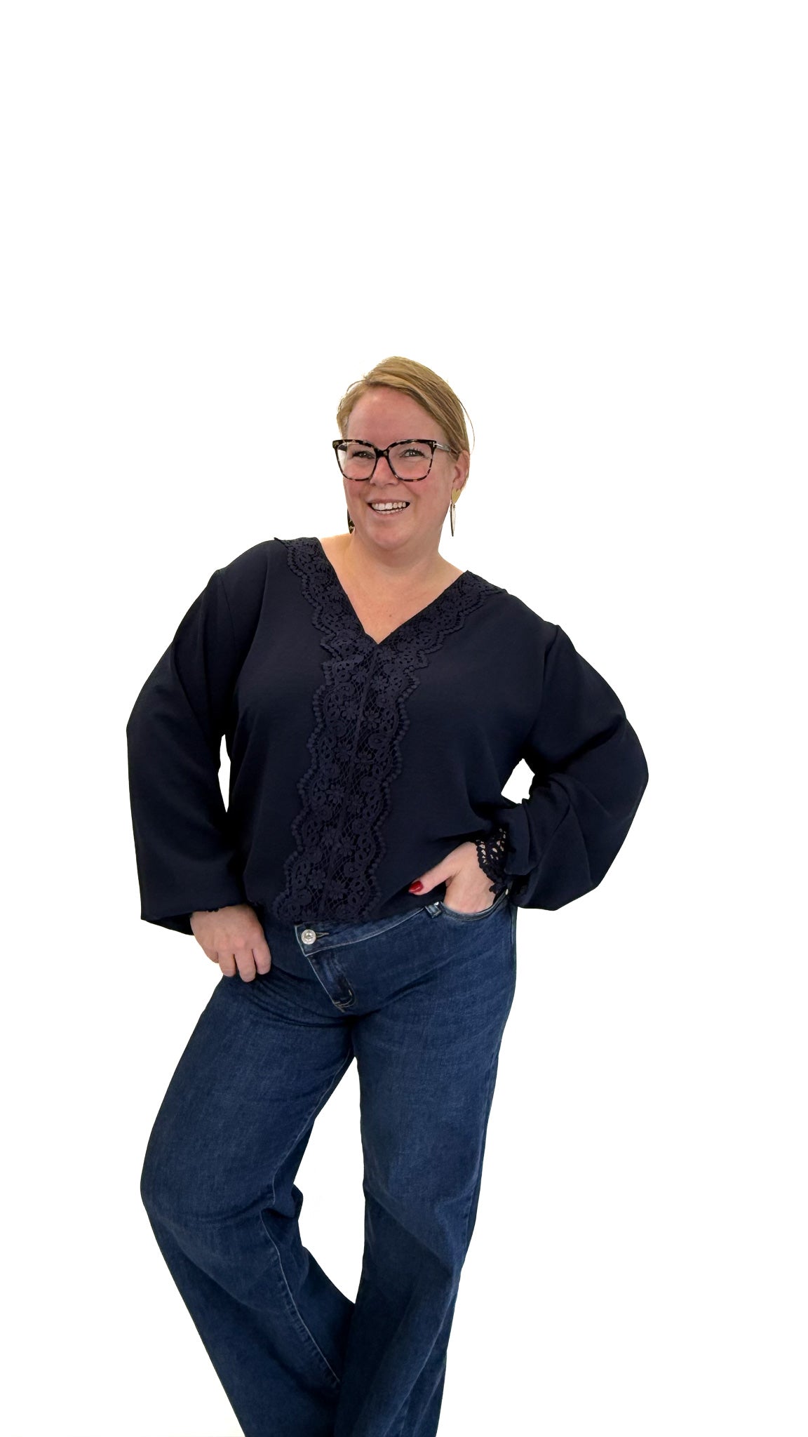 BO DENIM WESTE (38 BIS 50) - SCHWARZ