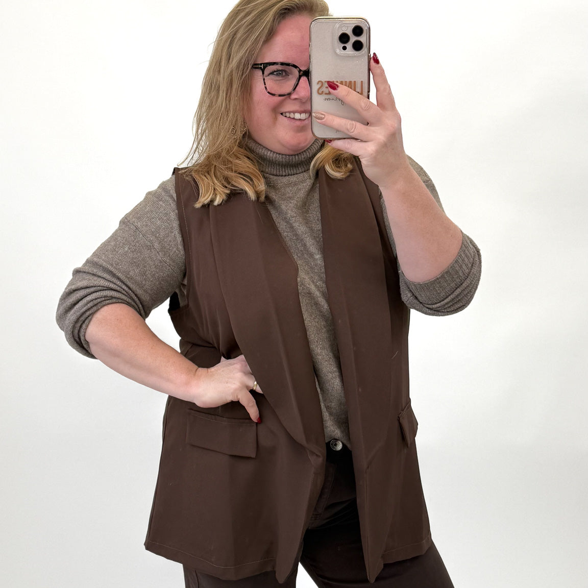 GOODIES WIDE LEG KOFFIEBRUIN - DJ2498-16