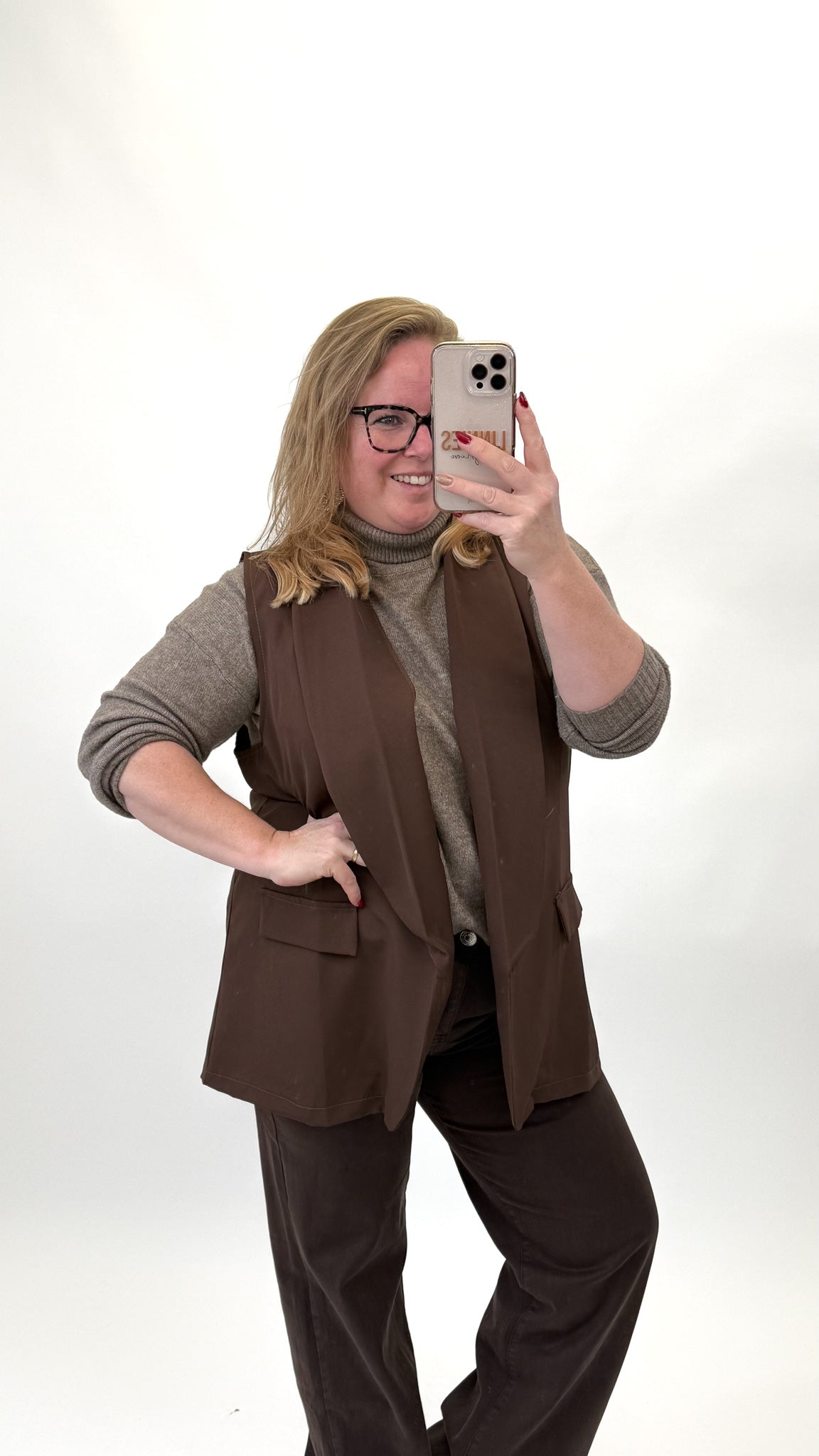 GOODIES WIDE LEG KOFFIEBRUIN - DJ2498-16