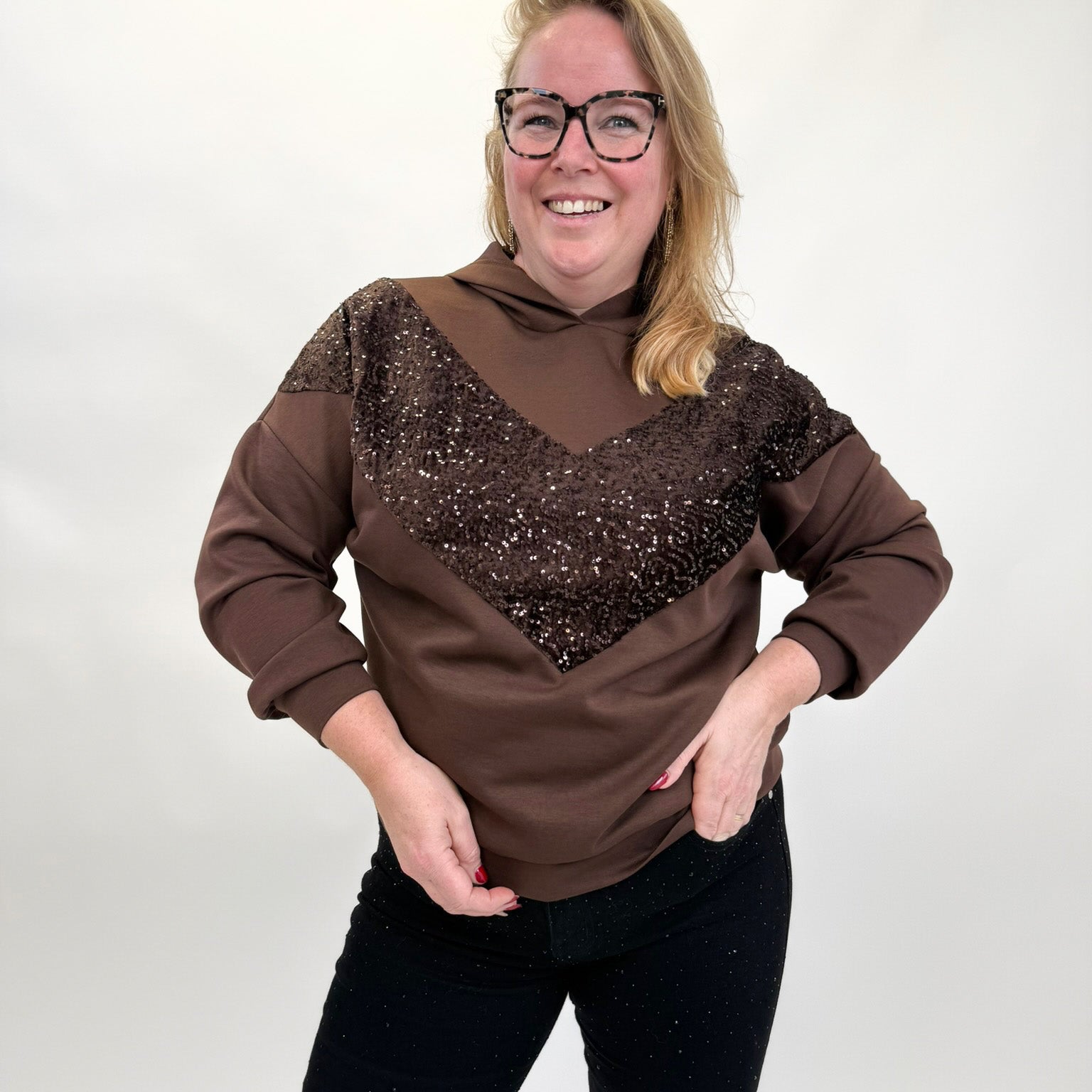 PAILLET HOODIE SWEATER - 1849