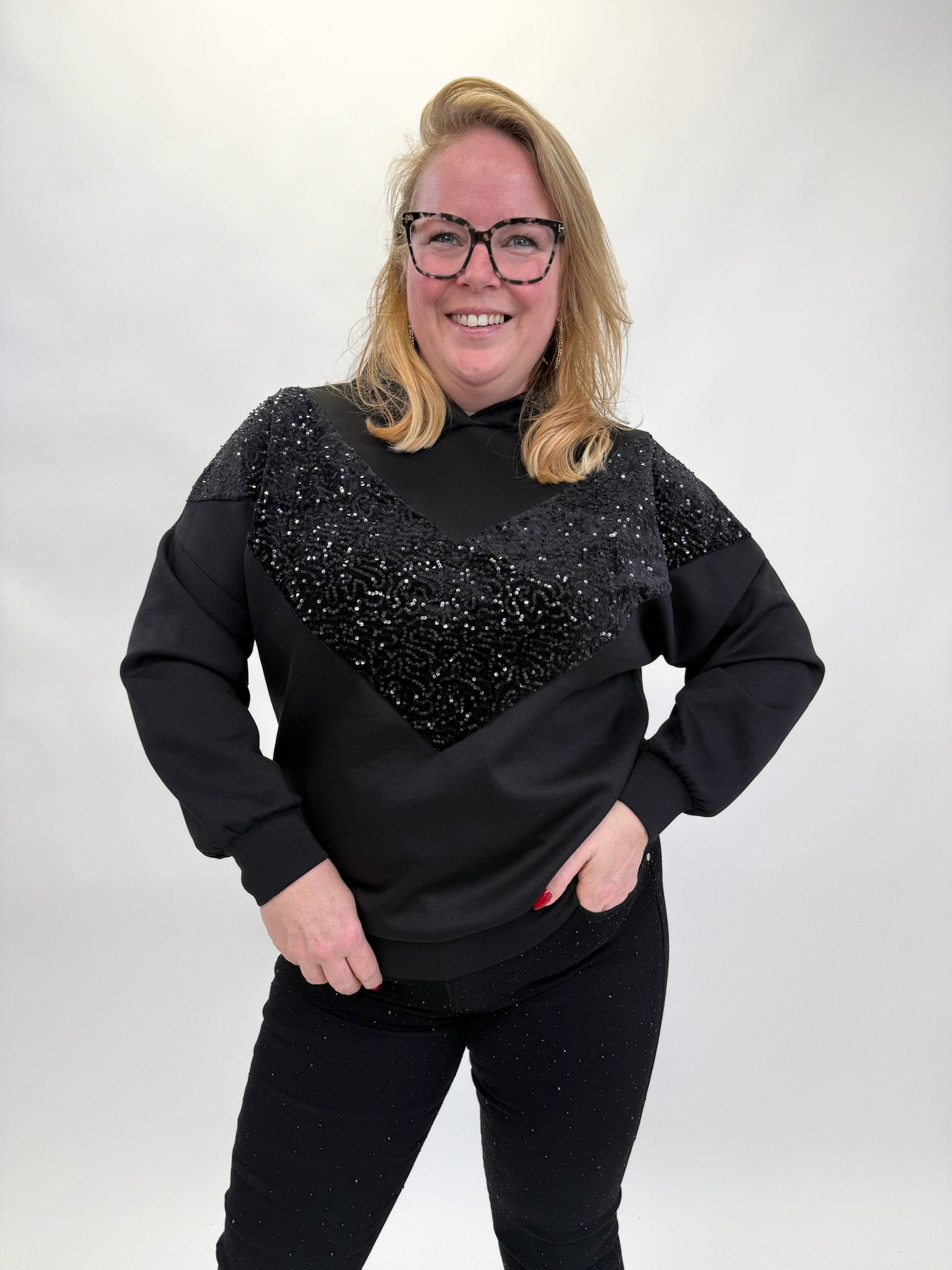 PAILLET HOODIE SWEATER - 1849