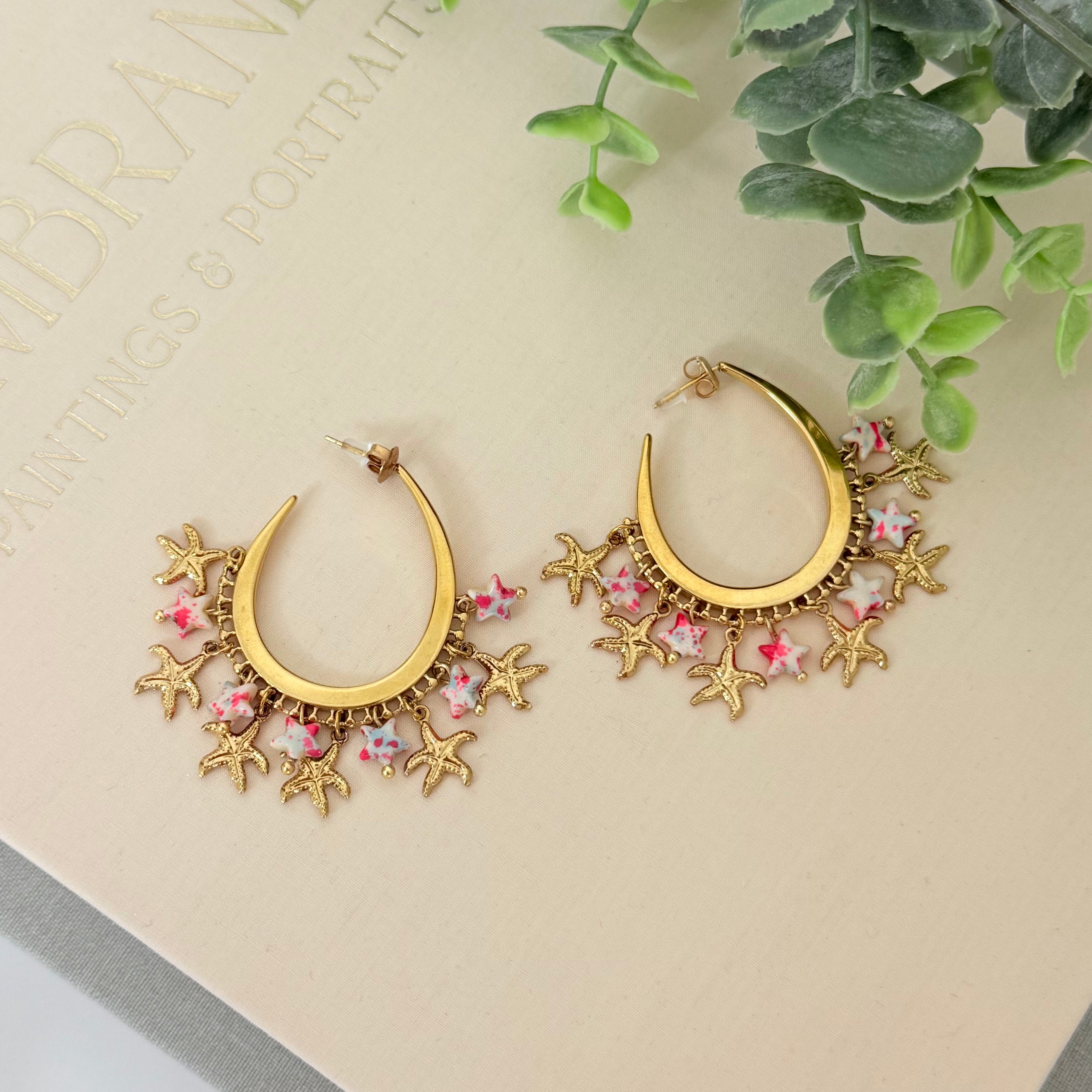 ZEESTER/STAR OORBELLEN GOUD - 033