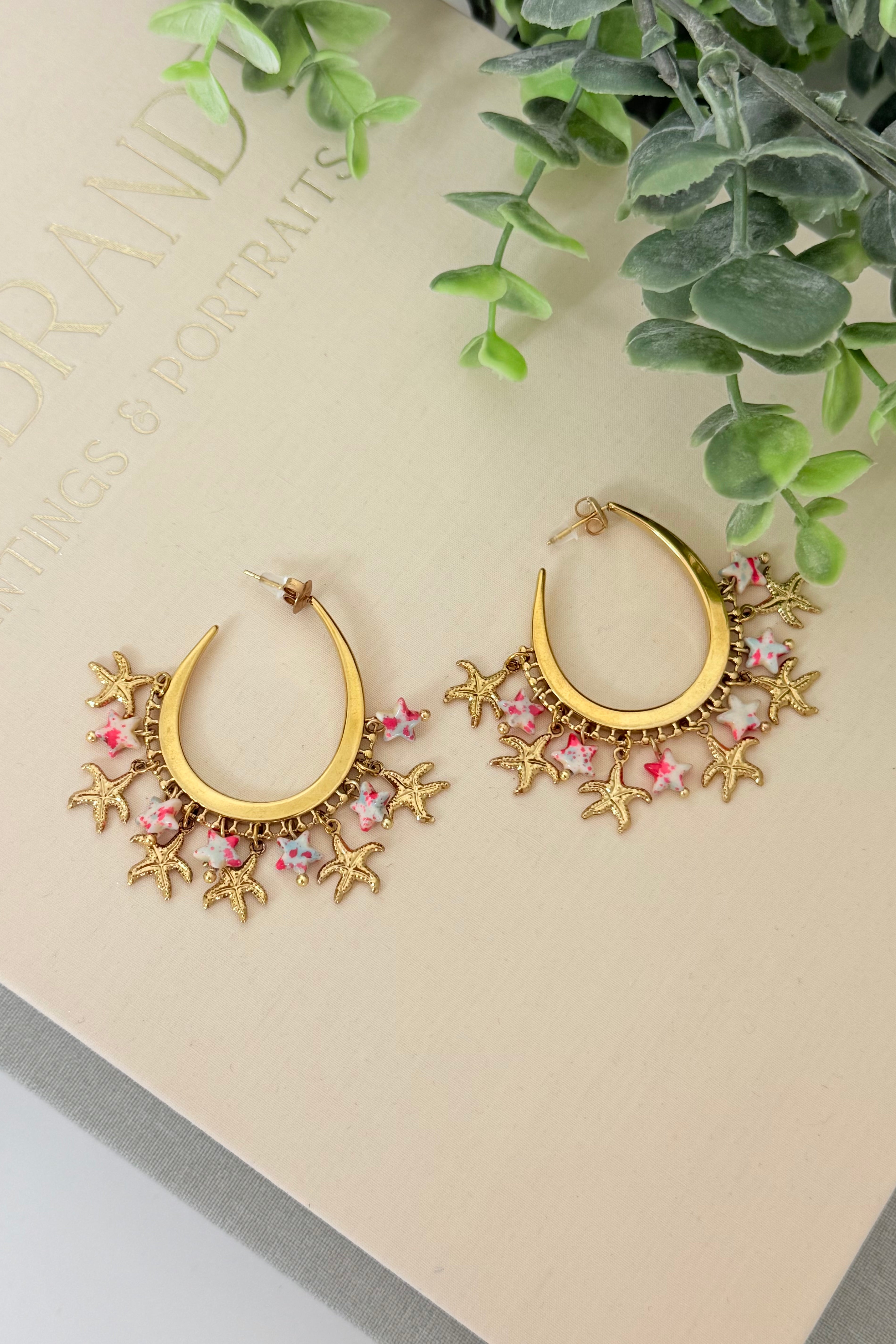 ZEESTER/STAR OORBELLEN GOUD - 033