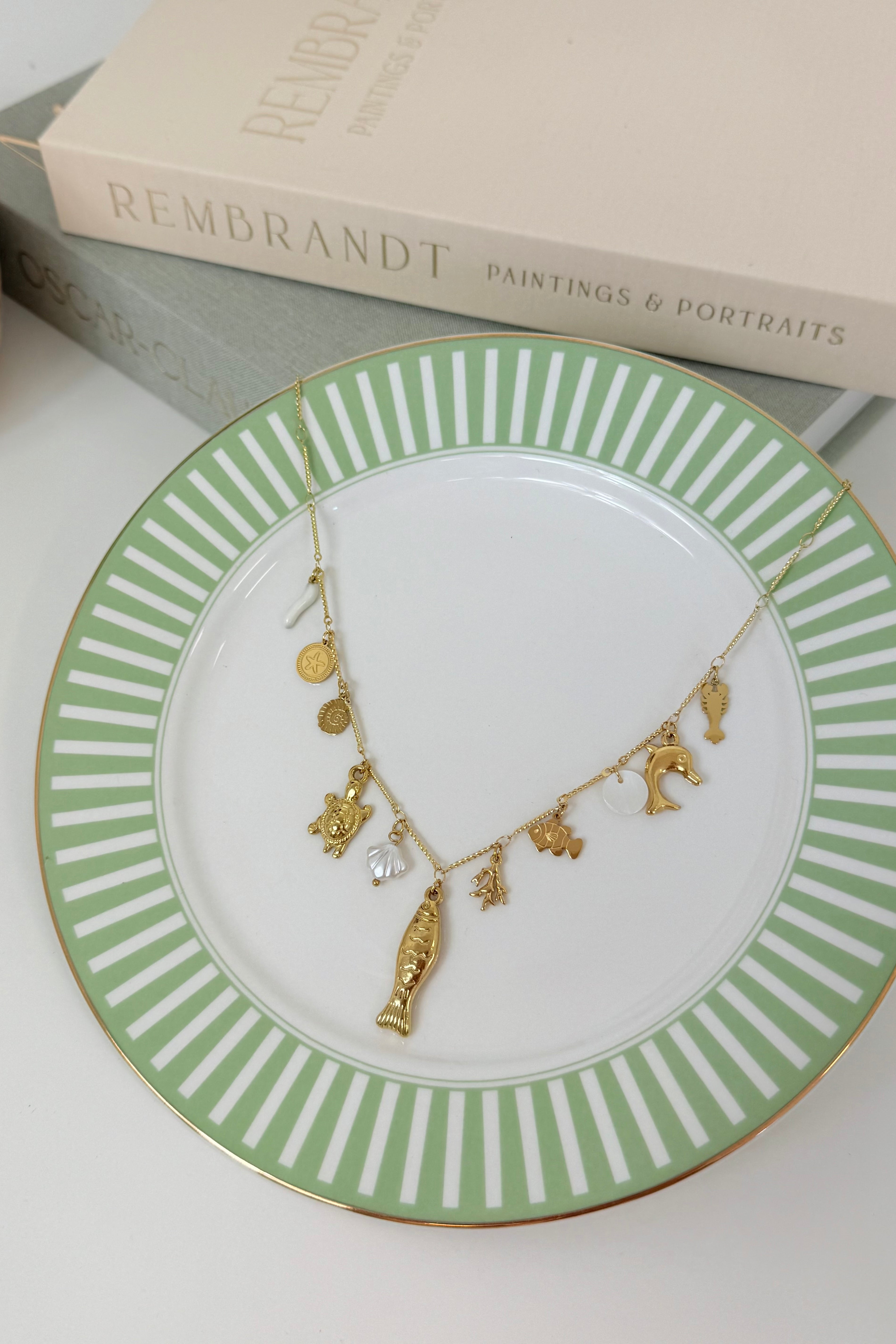 DIAMANT-HERZ-KETTE - GOLD