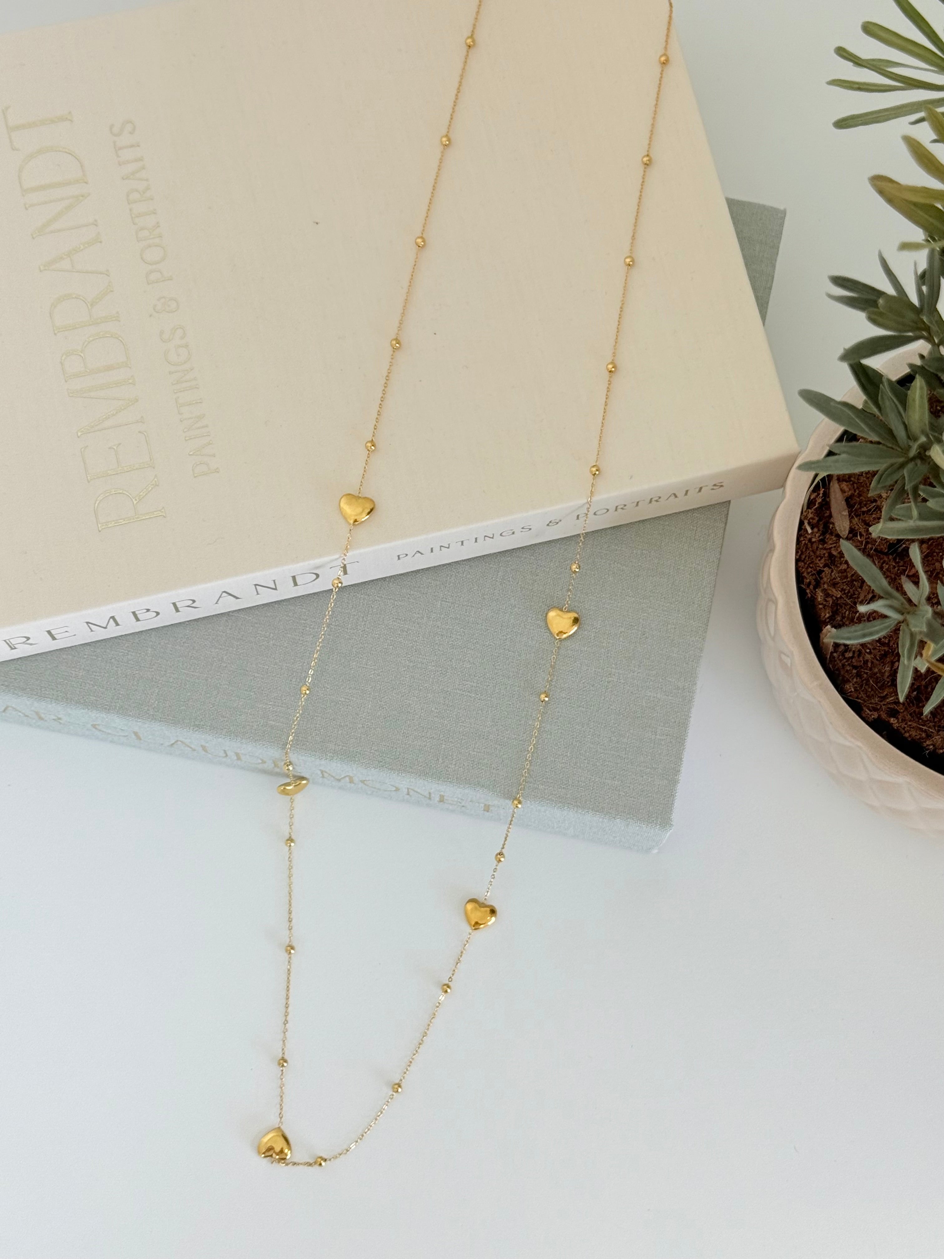 DIAMANT-HERZ-KETTE - GOLD